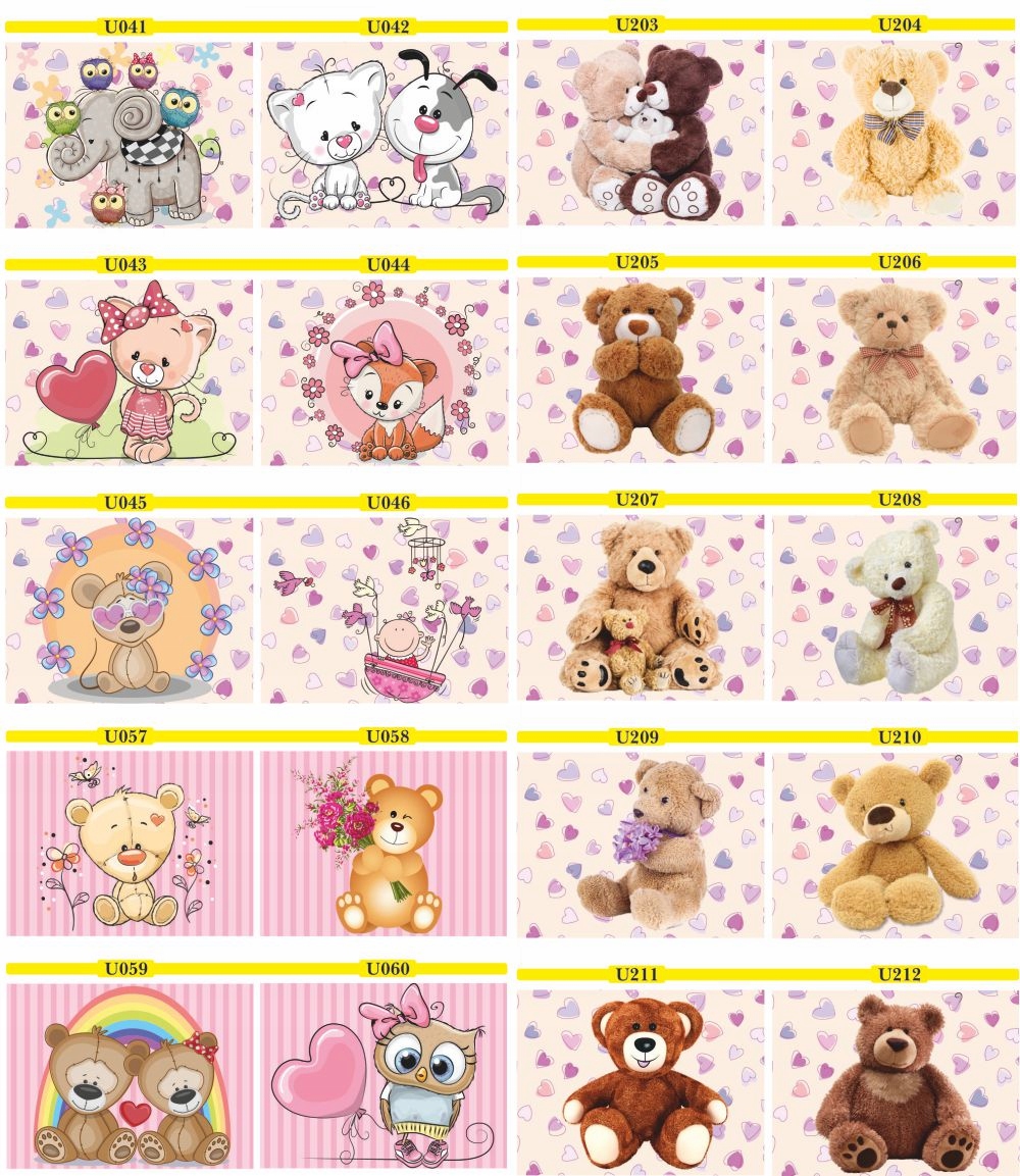 FOTOTAPETA MISIE pluszaki pastele kolorowe DZIECI