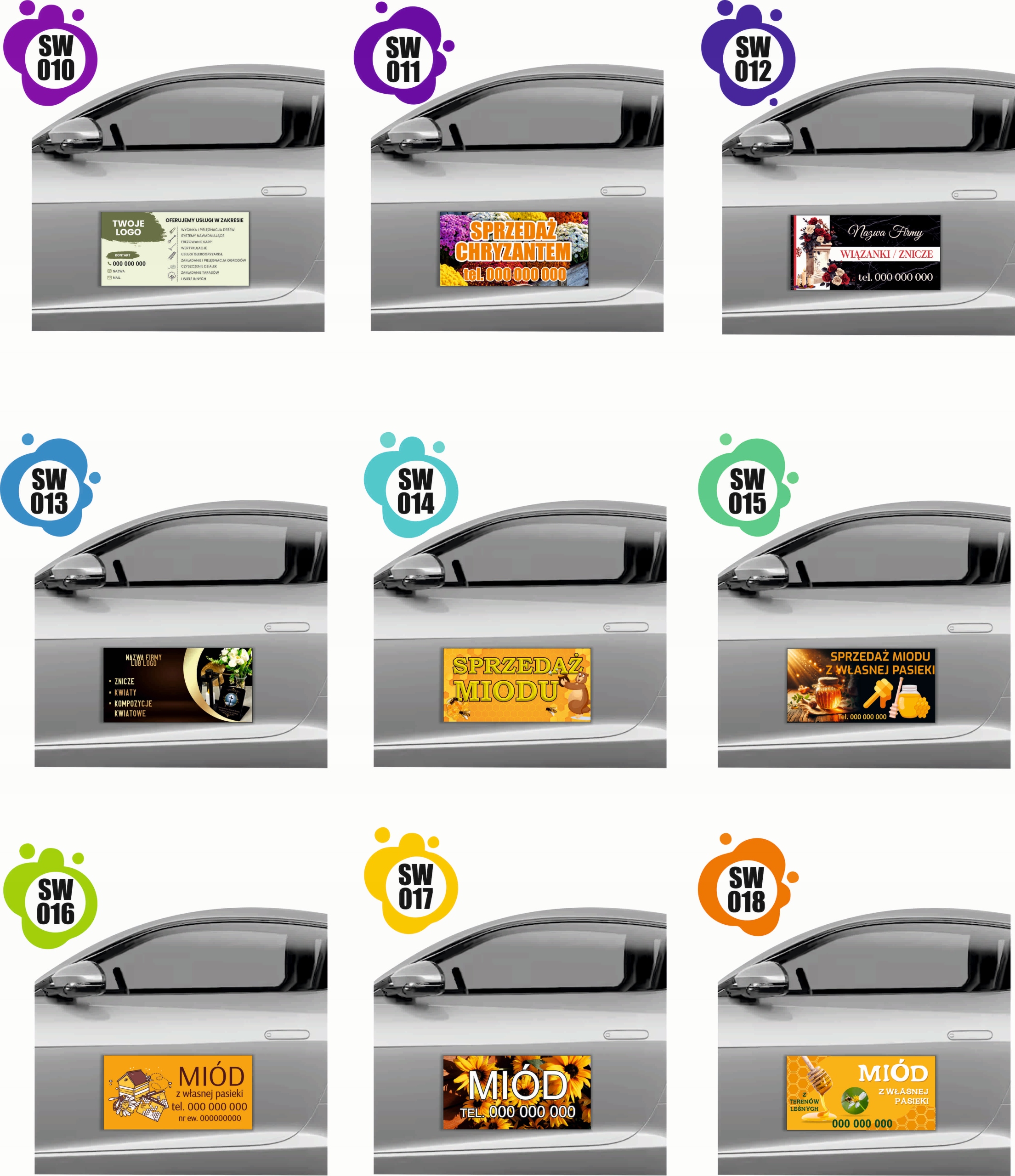 mata MAGNETYCZNA magnes na samochód auto reklamowy 30x60cm USŁUGI ROLNICZE