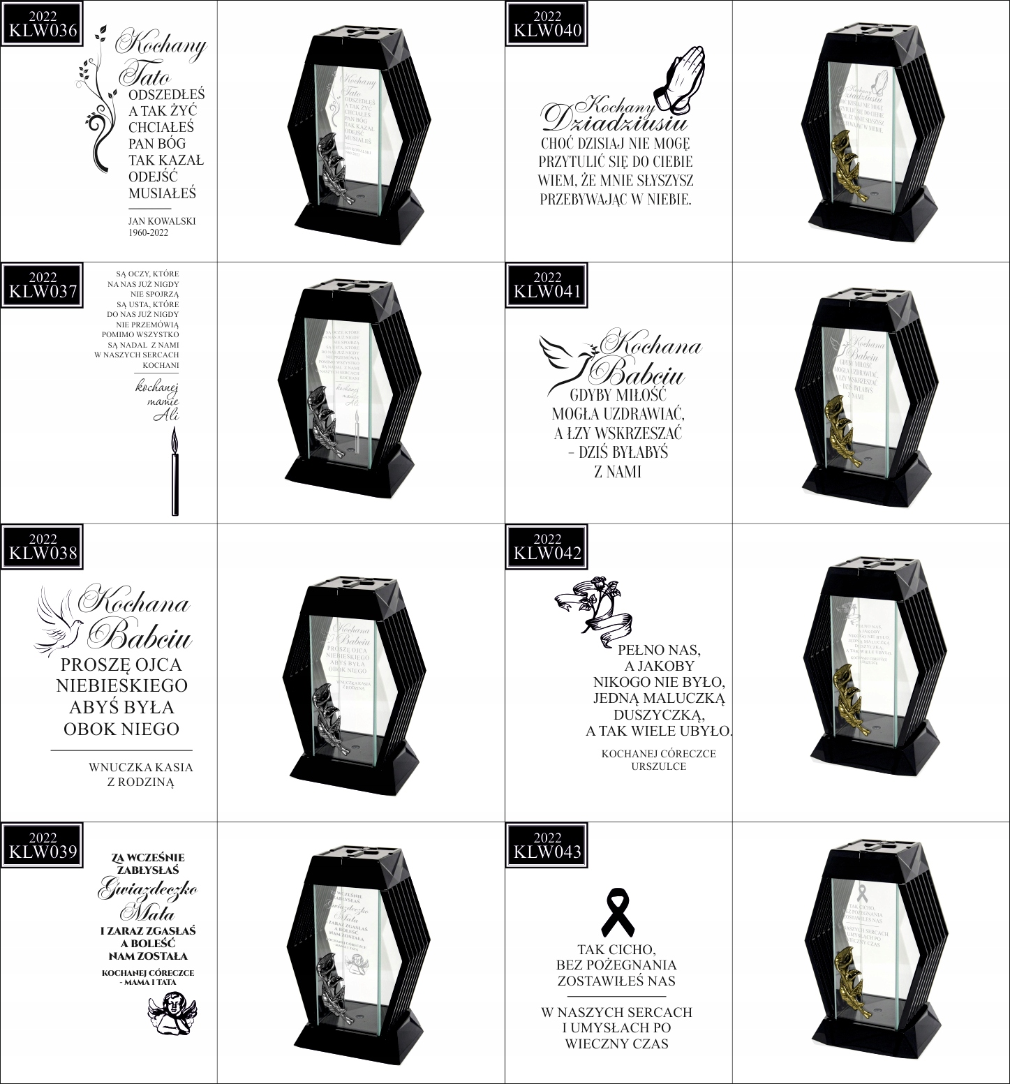 NOWOCZESNY ZNICZ z grawerem personalizowany twój napis kochanym dziadkom