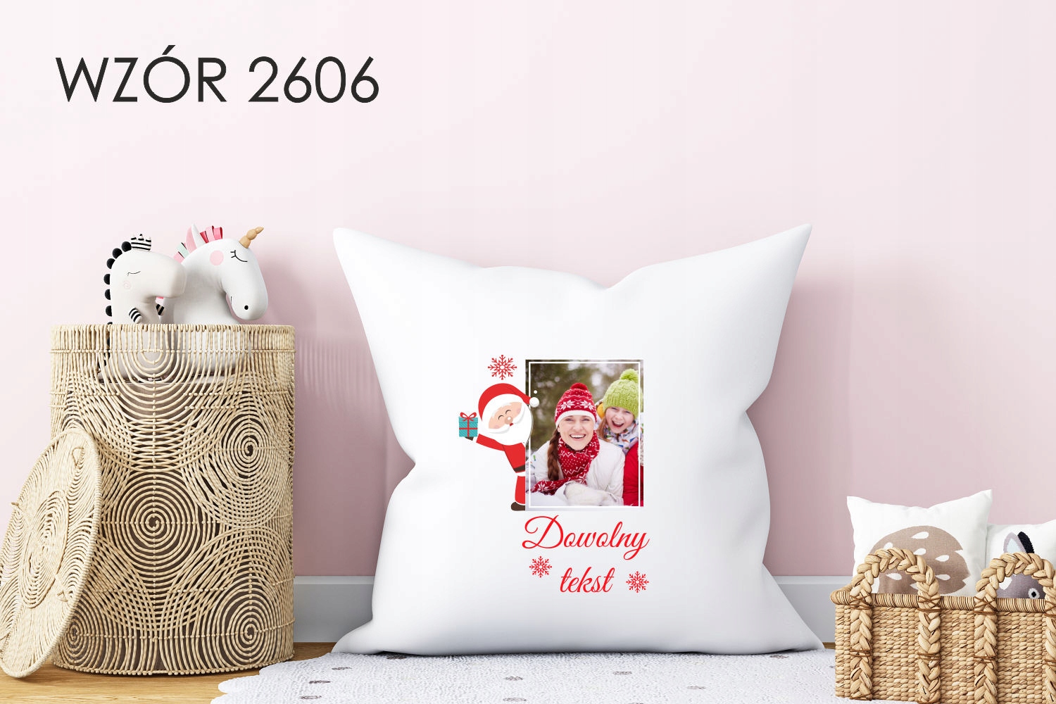 Poduszka z nadrukiem PREZENT ŚWIĄTA MIKOŁAJ