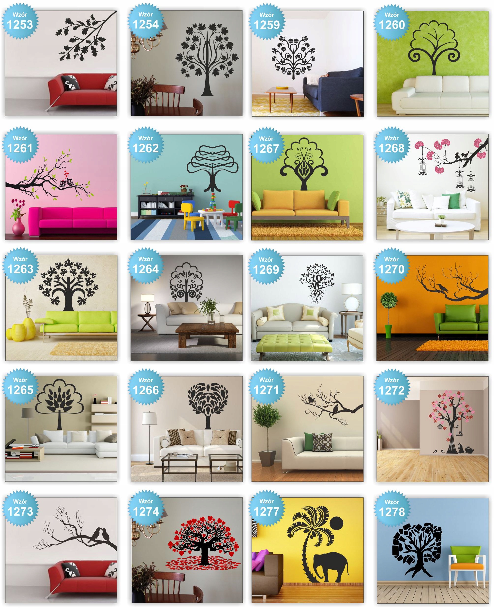 NAKLEJKI na ścianę ścienne DRZEWO drzewa 160cm