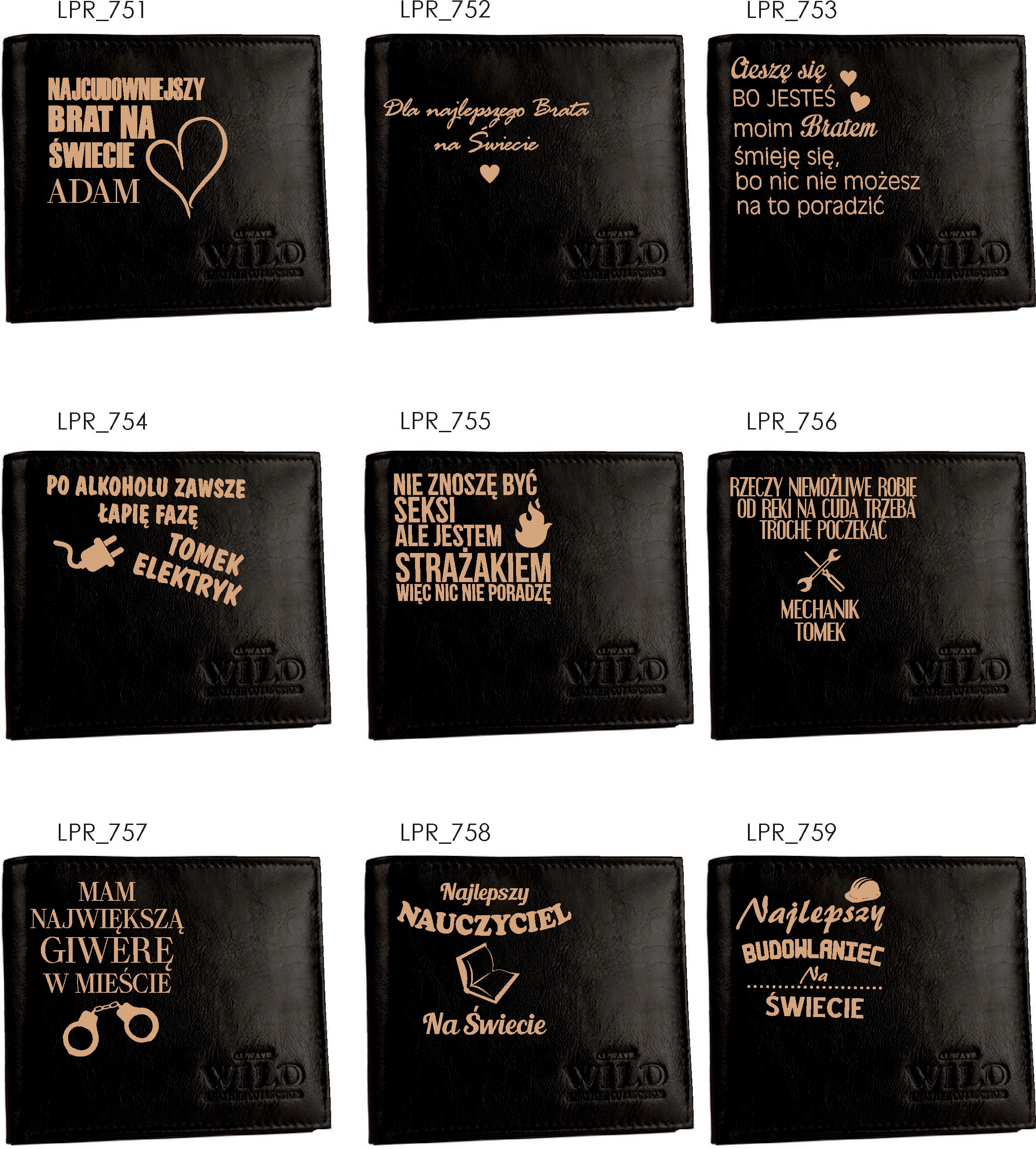 Portfel grawerowany DLA DZIADKA skóra TWÓJ TEKST