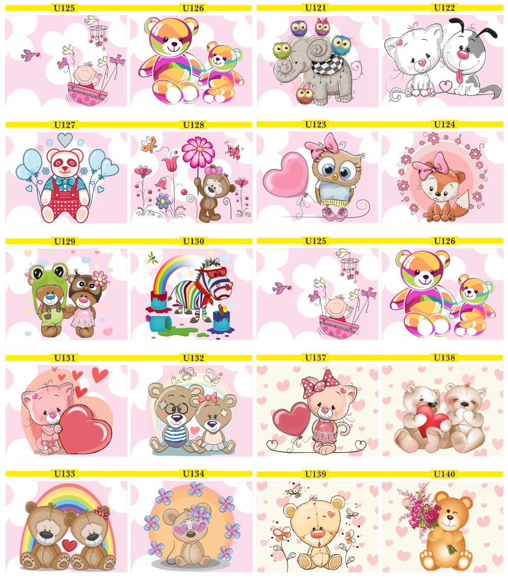 FOTOTAPETA MISIE pluszaki pastele kolorowe DZIECI