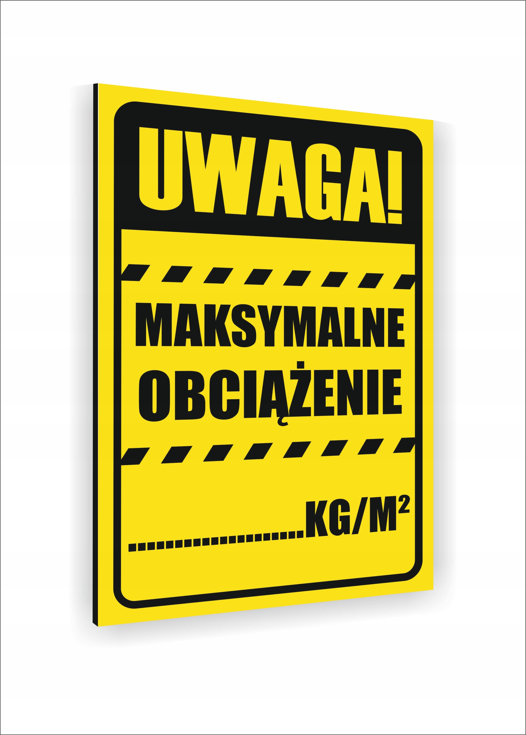 Tabliczka znak informacyjny nadruk DIBOND 40x30 UWAGA MAKSYMALNE OBCIĄŻENIE