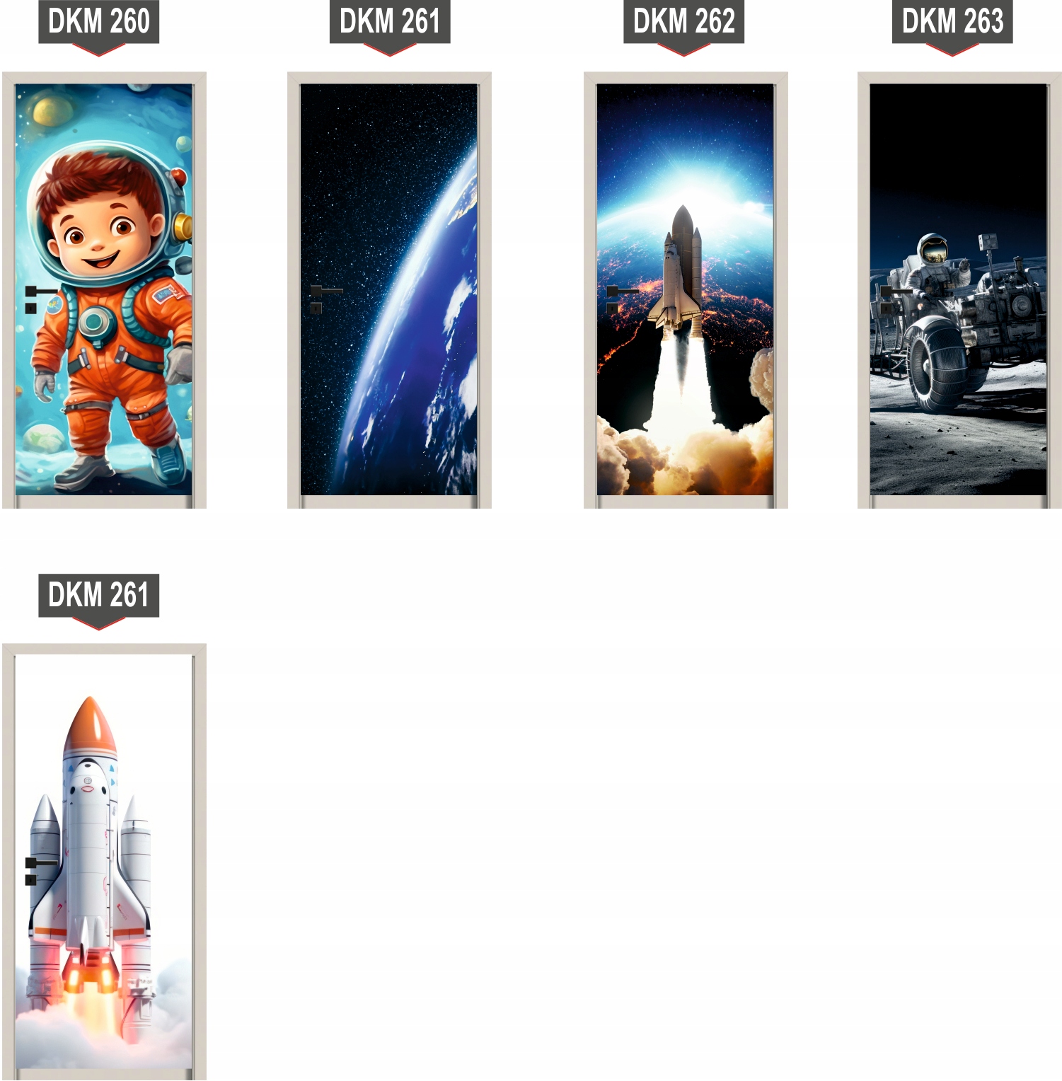 Naklejka samoprzylepna okleina na drzwi szafę meble ASTRONAUTA KOSMOS