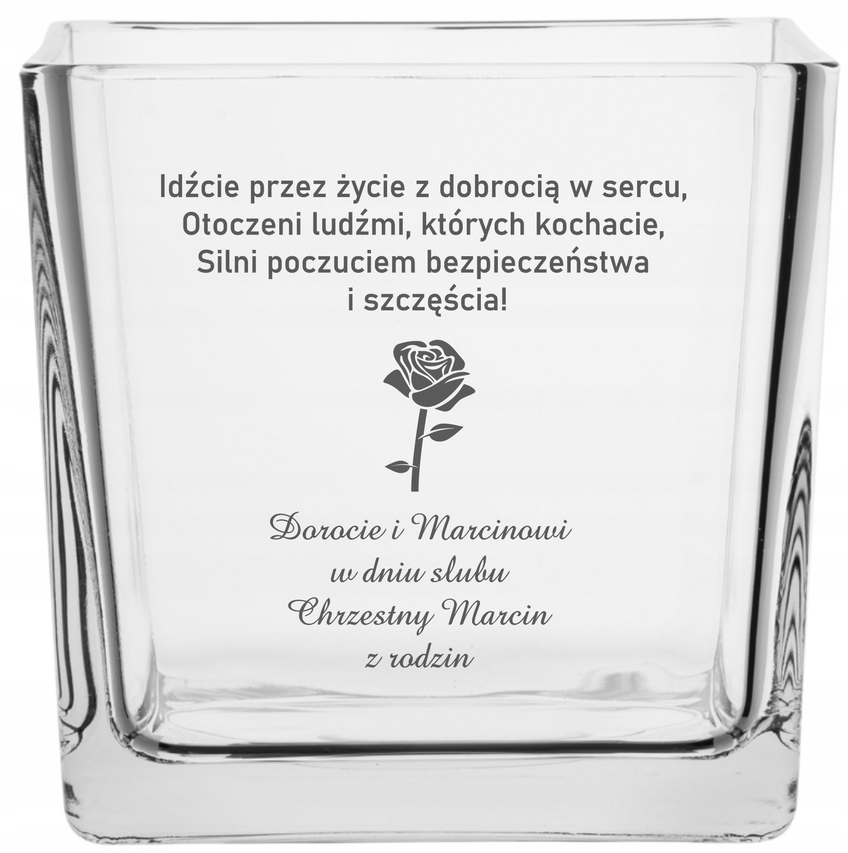 Wazon grawer PREZENT ślubny na ślub rocznicę