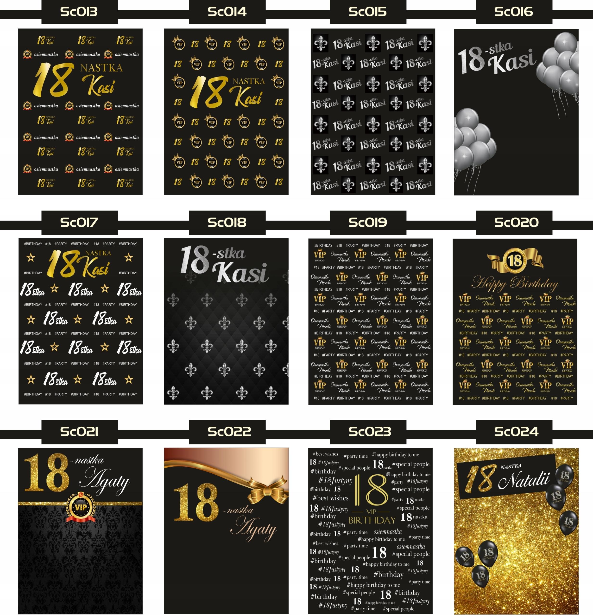 TŁO FOTOGRAFICZNE ścianka do zdjęć 18stka urodziny