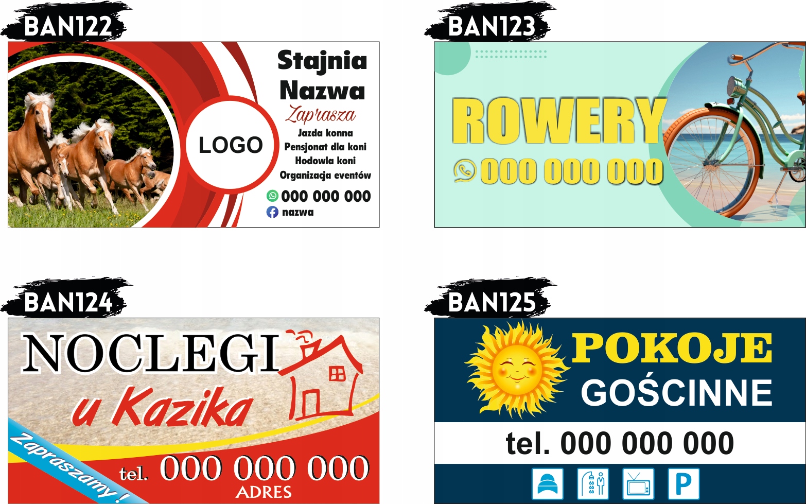 BANER OCZKOWANY reklamowy 100x50cm różne wzory ZAKŁAD KAMIENIARSKI PROMOCJA