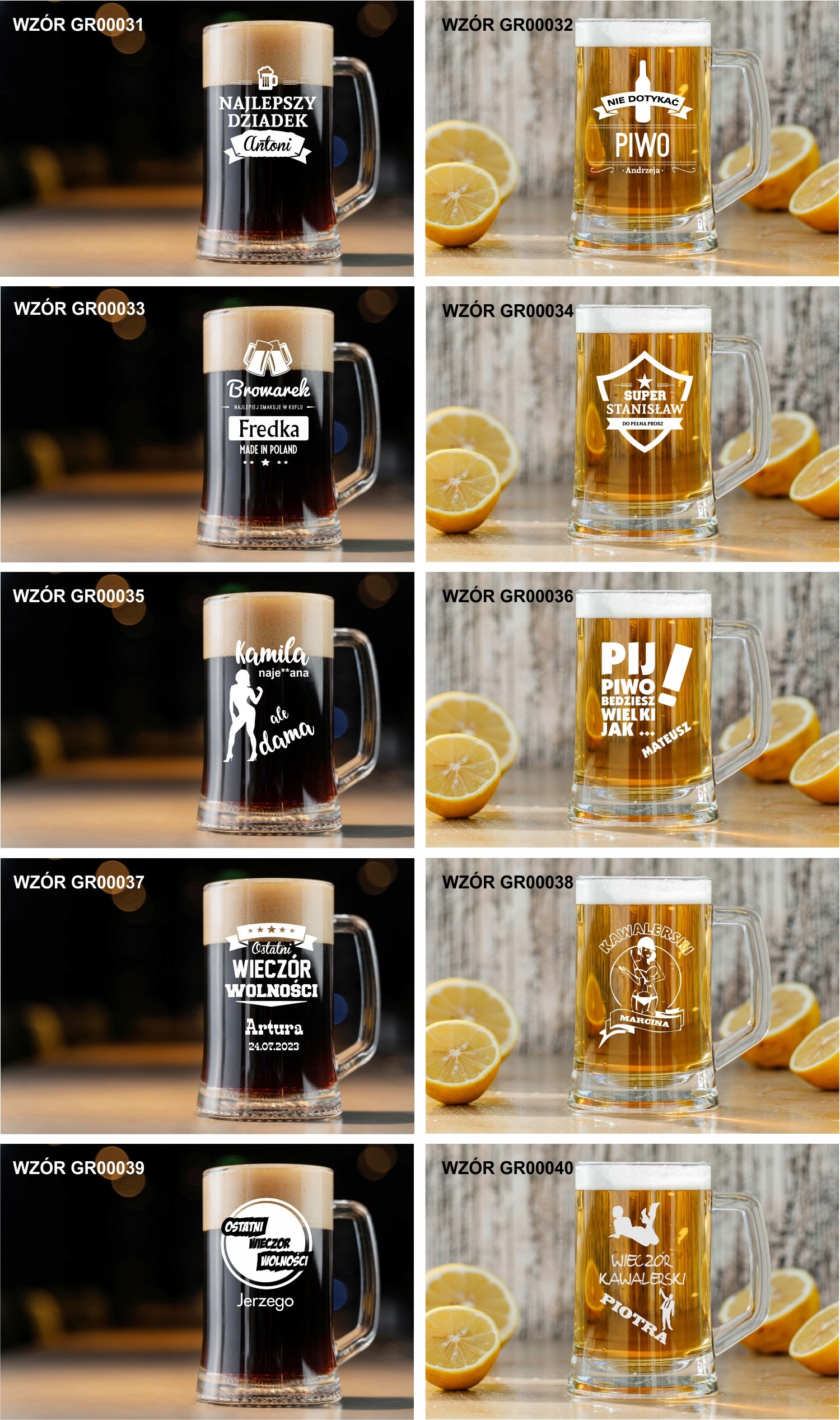 Kufel do Piwa Z WŁASNYM GRAWEREM PREZENT super HIT