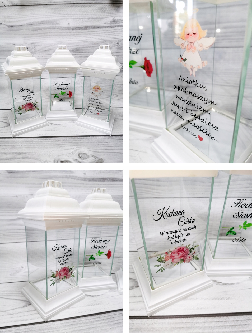 Znicz ze zdjęciem Twój tekst dedykacja grawer UV