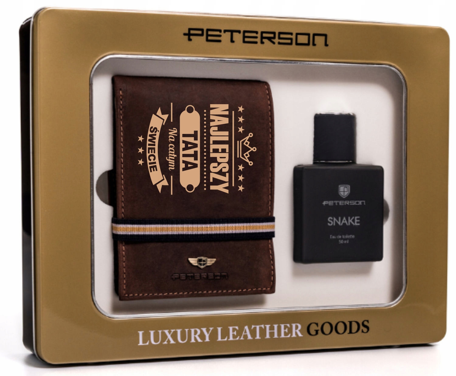 Zestaw PORTFEL+PERFUMY skóra DLA TATY dzień ojca