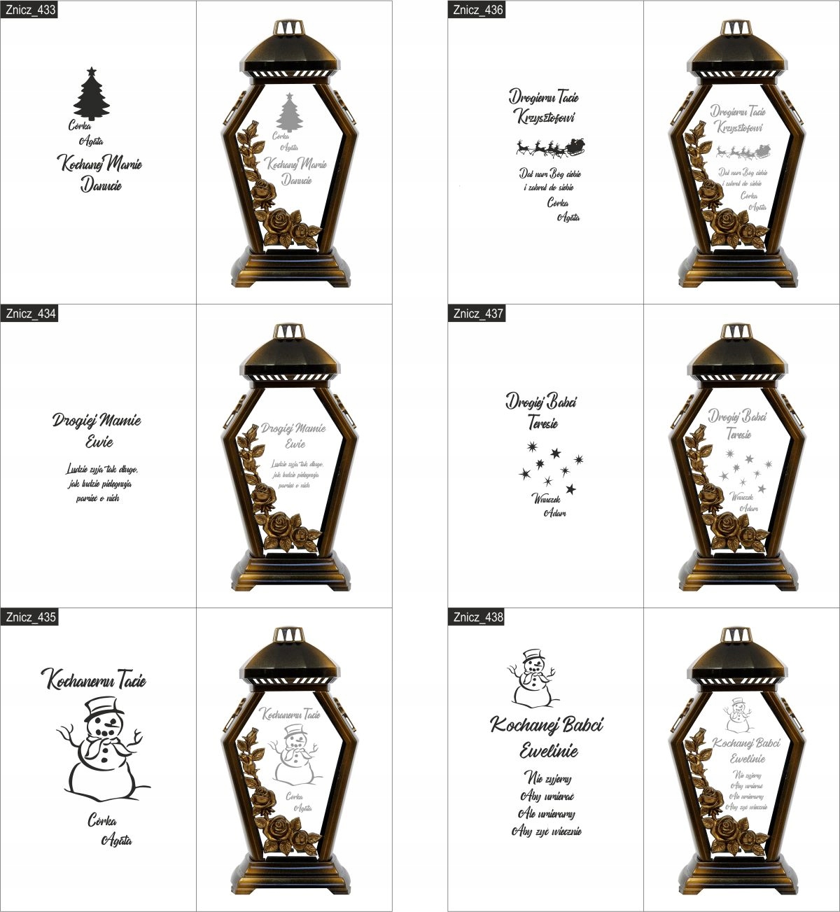 ZNICZ kapliczka Kochanej Mamie grawer z imieniem