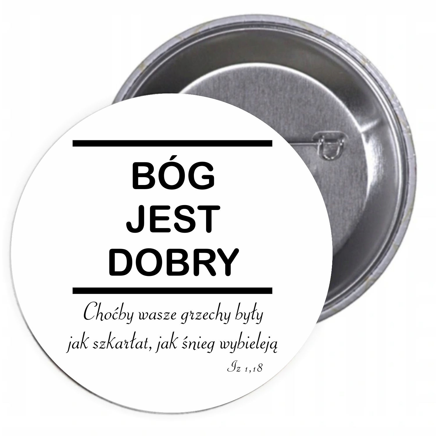 Przypinki buttony RELIGIJNE - BÓG JEST DOBRY