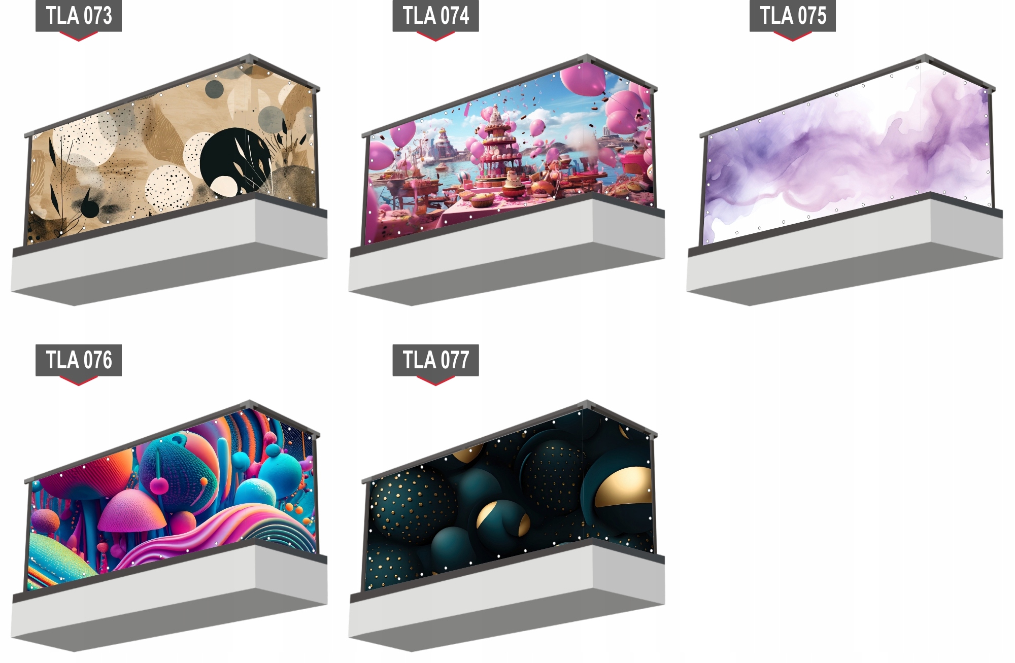 Osłona balkonowa mata ozdobna na balkon na wymiar ABSTRAKCYJNE WZORY