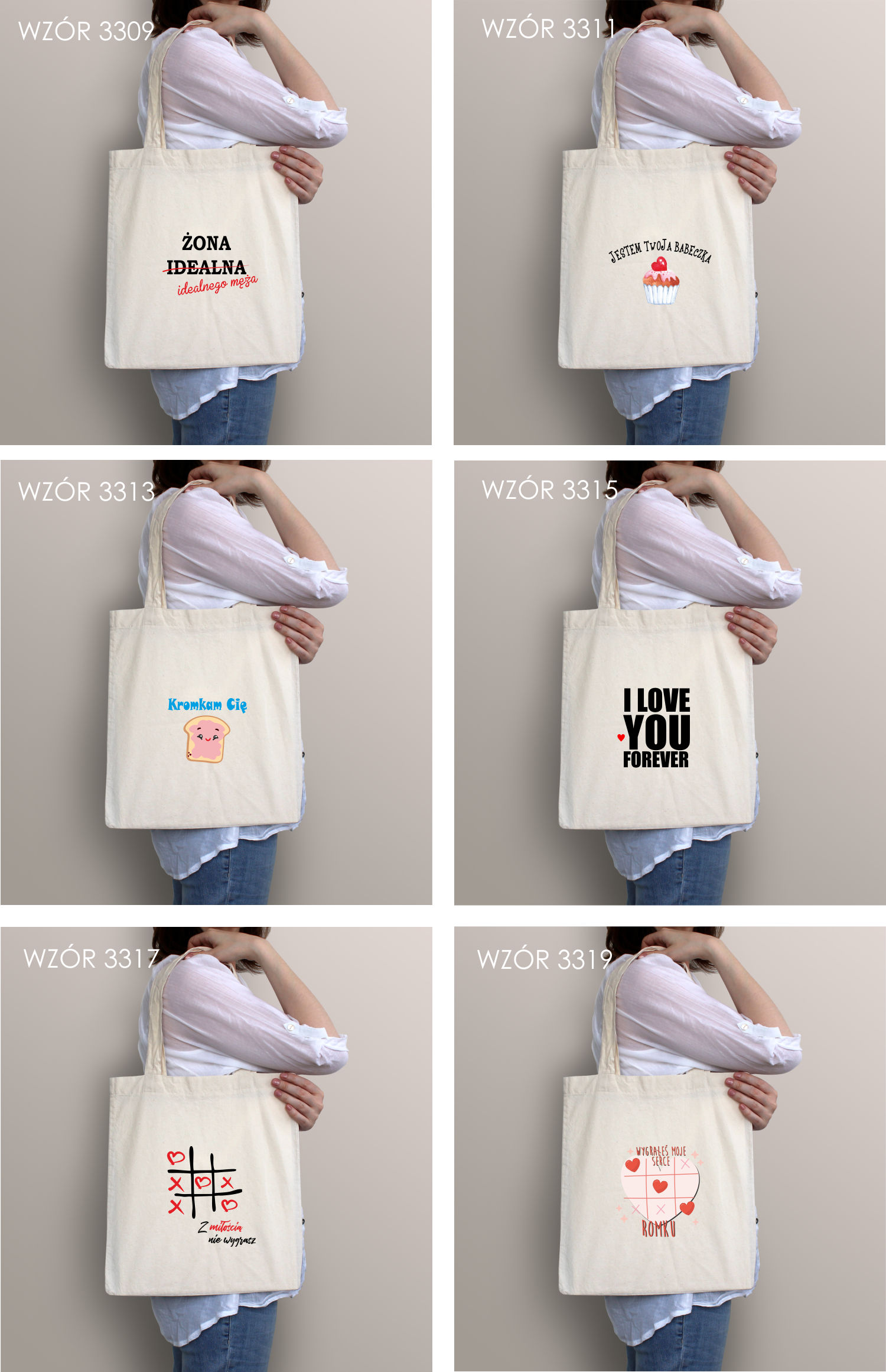 Eko Torba z nadrukiem PREZENT WALENTYNKI KAWUSIA