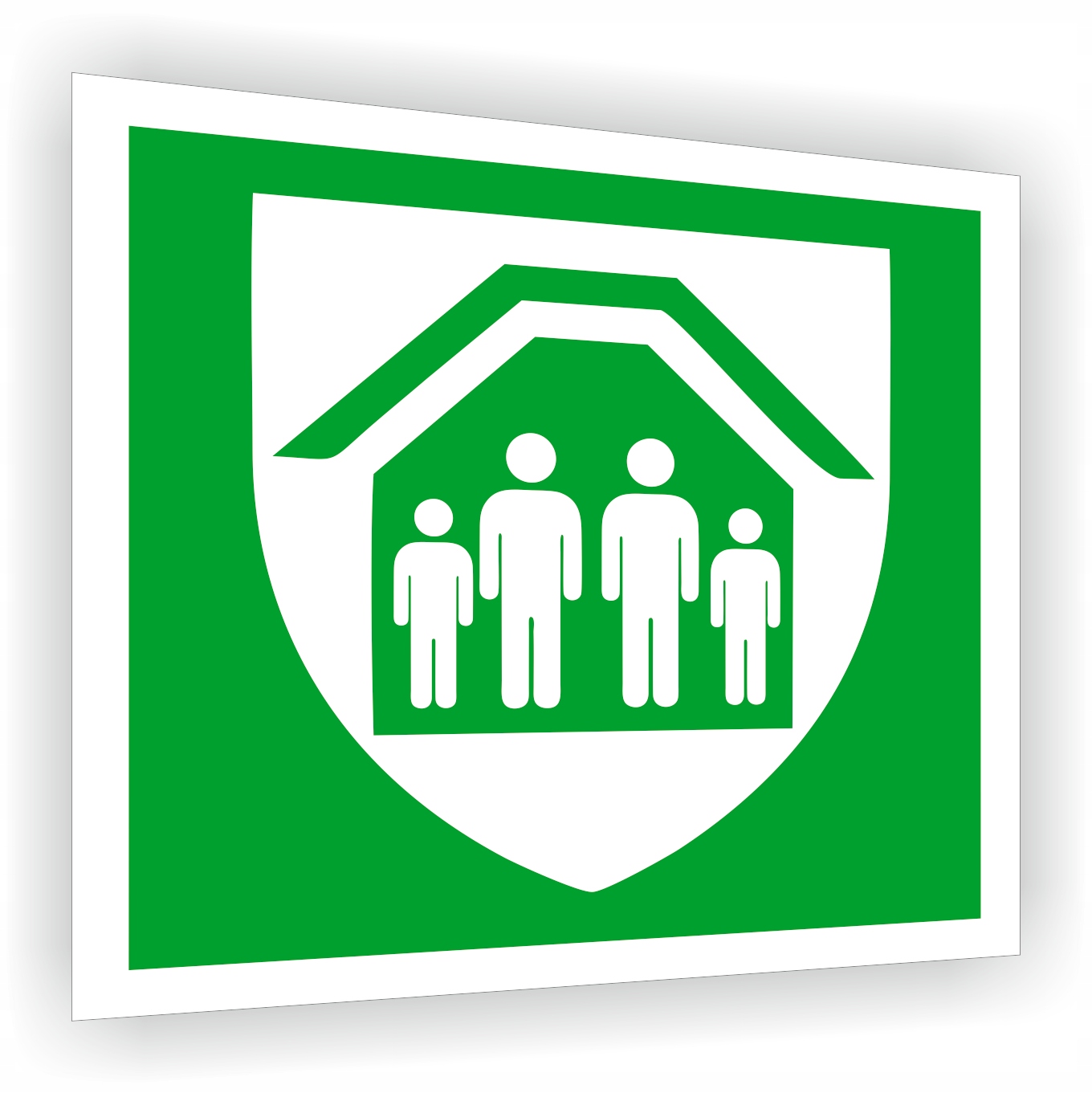 Tabliczka ewakuacyjna z nadrukiem 10x10 cm Miejsce bezpiecznego schronienia