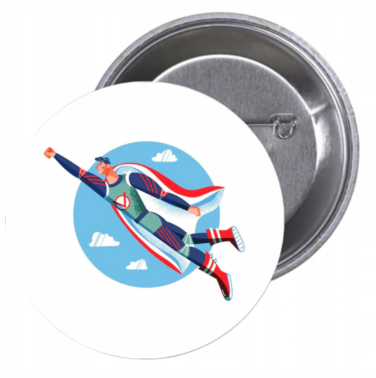 Przypinki buttony SUPER BOHATER znaczki TANIO HIT