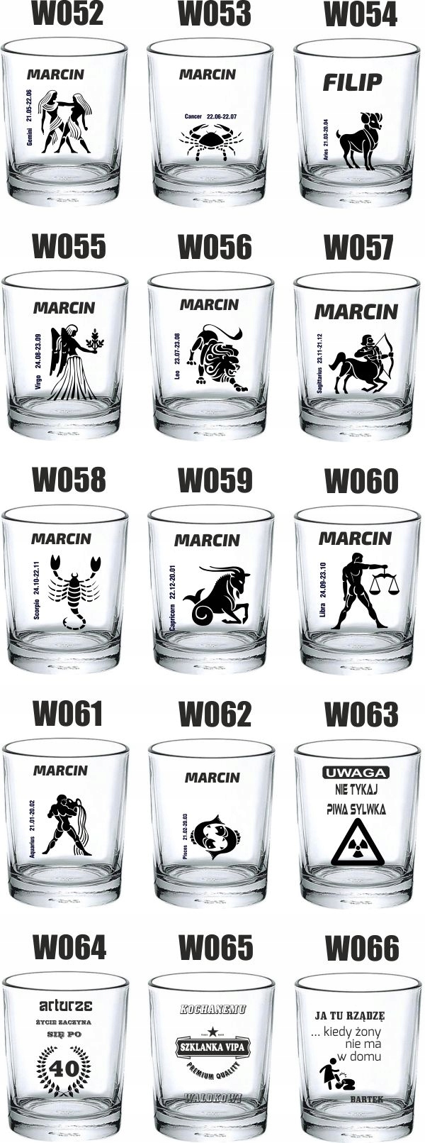 Szklanka do whisky VALENTINES prezent WALENTYNKI