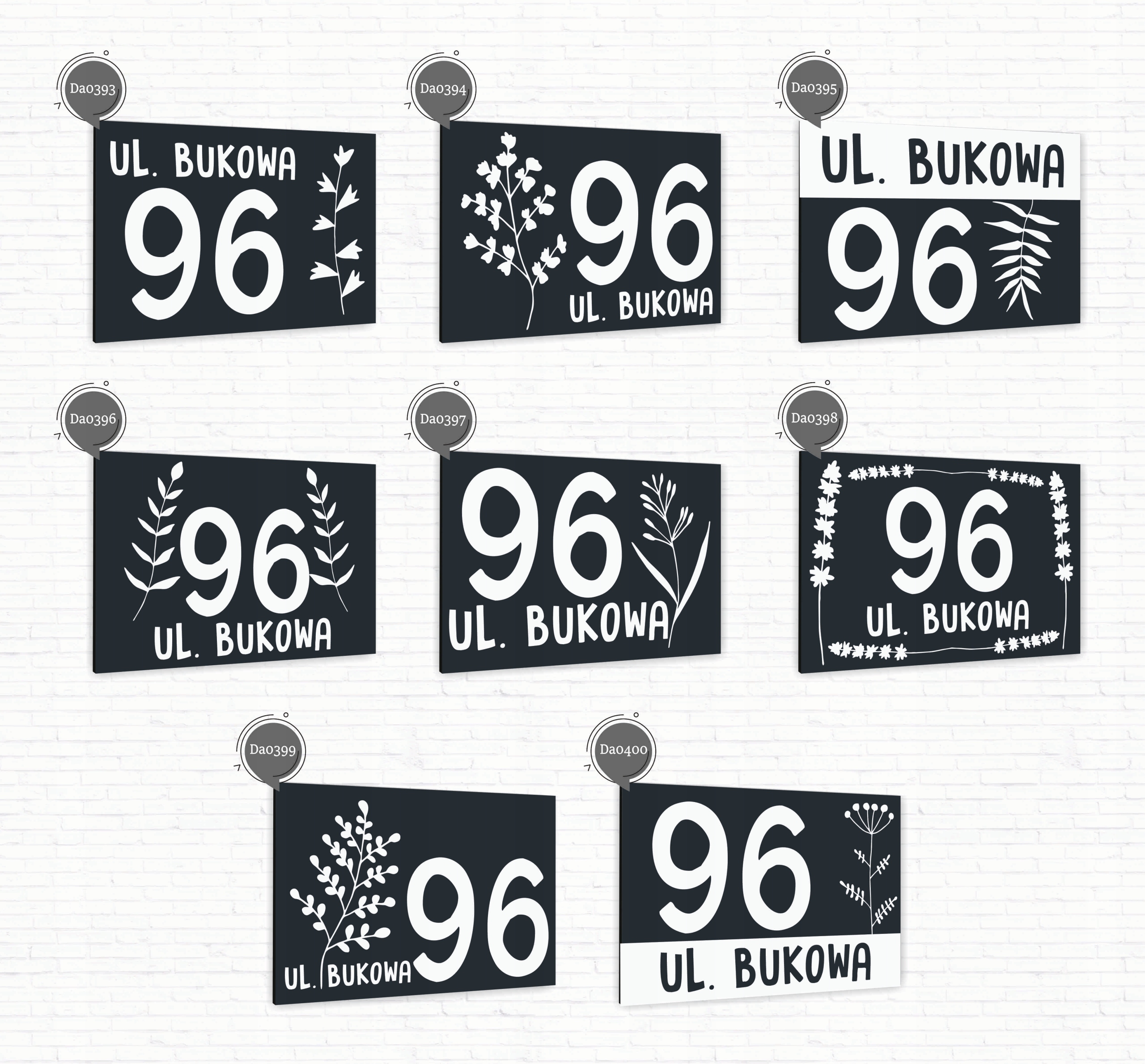 Tabliczka Tablica ADRESOWA antracyt DIBOND 20x15 numer domu ul. dużo wzorów