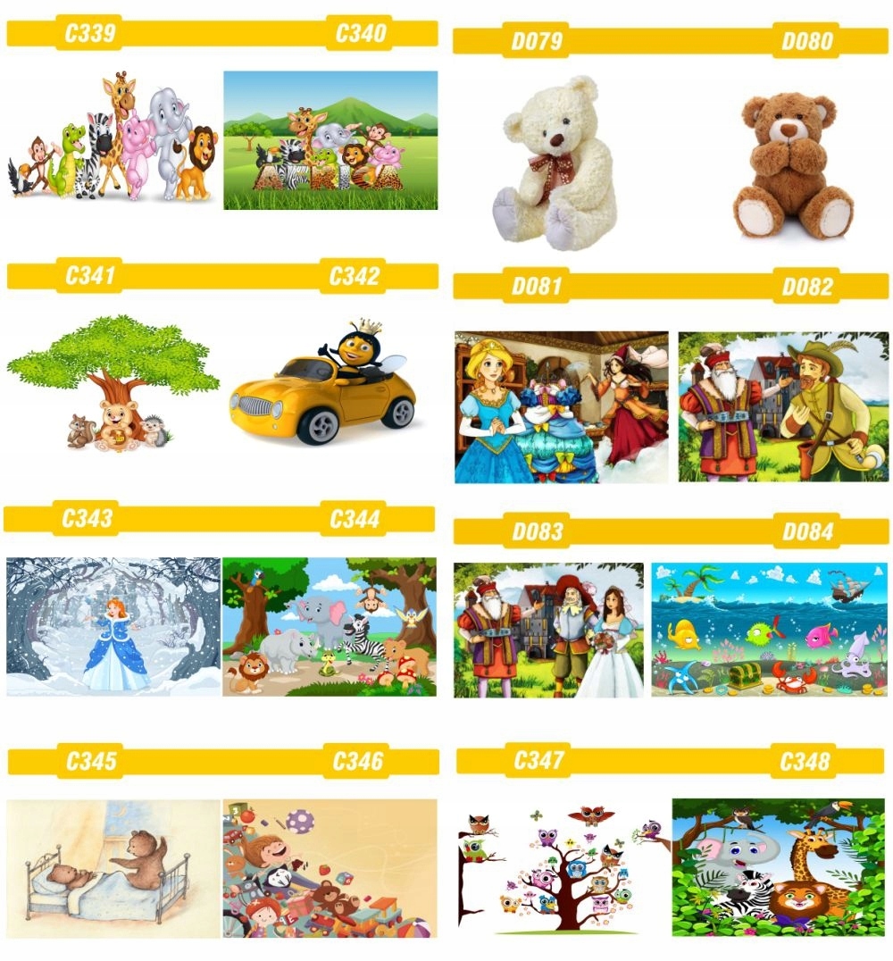 FOTOTAPETA dla dzieci zoo safari żyrafa słoń misiu