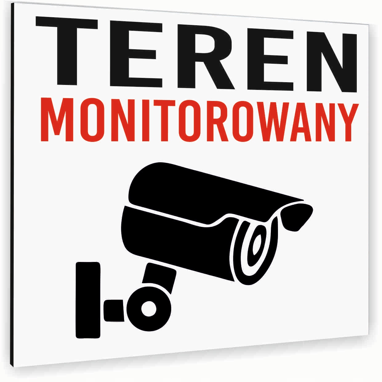 Tabliczka DIBOND TEREN MONITOROWANY BIAŁA Tablica nierdzewna NADRUK UV