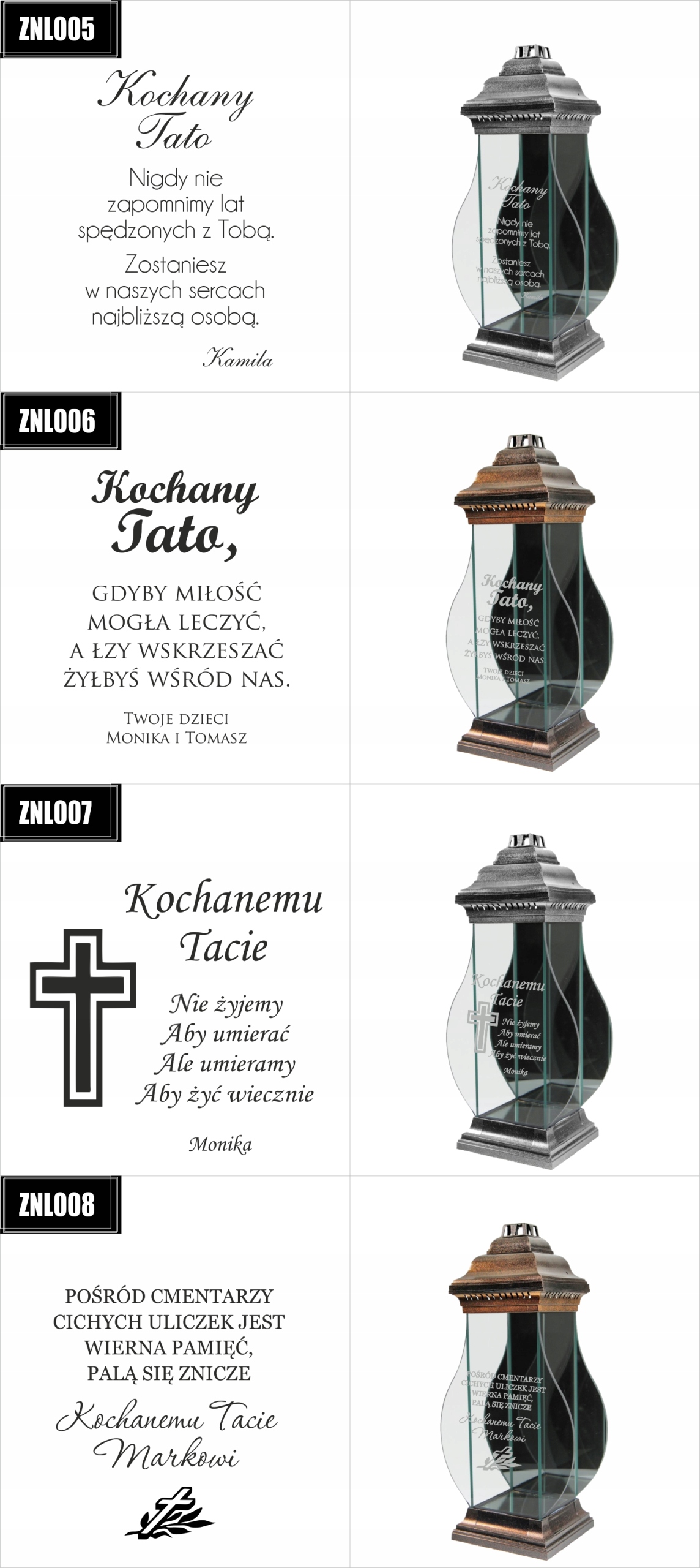 ZNICZ kapliczka z napisem GRAWEREM dla Dziadka