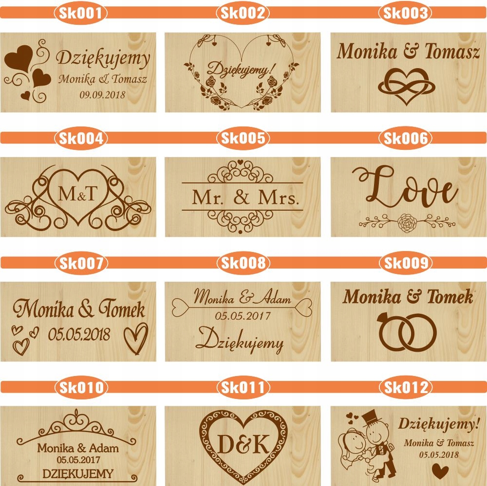 Pudełko na koperty drewniana skrzynka z nadrukiem