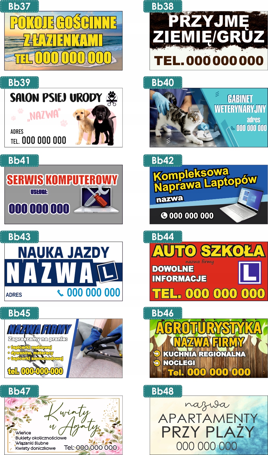 BANER REKLAMOWY projekt 200x100 cm POKOJE GOŚCINNE