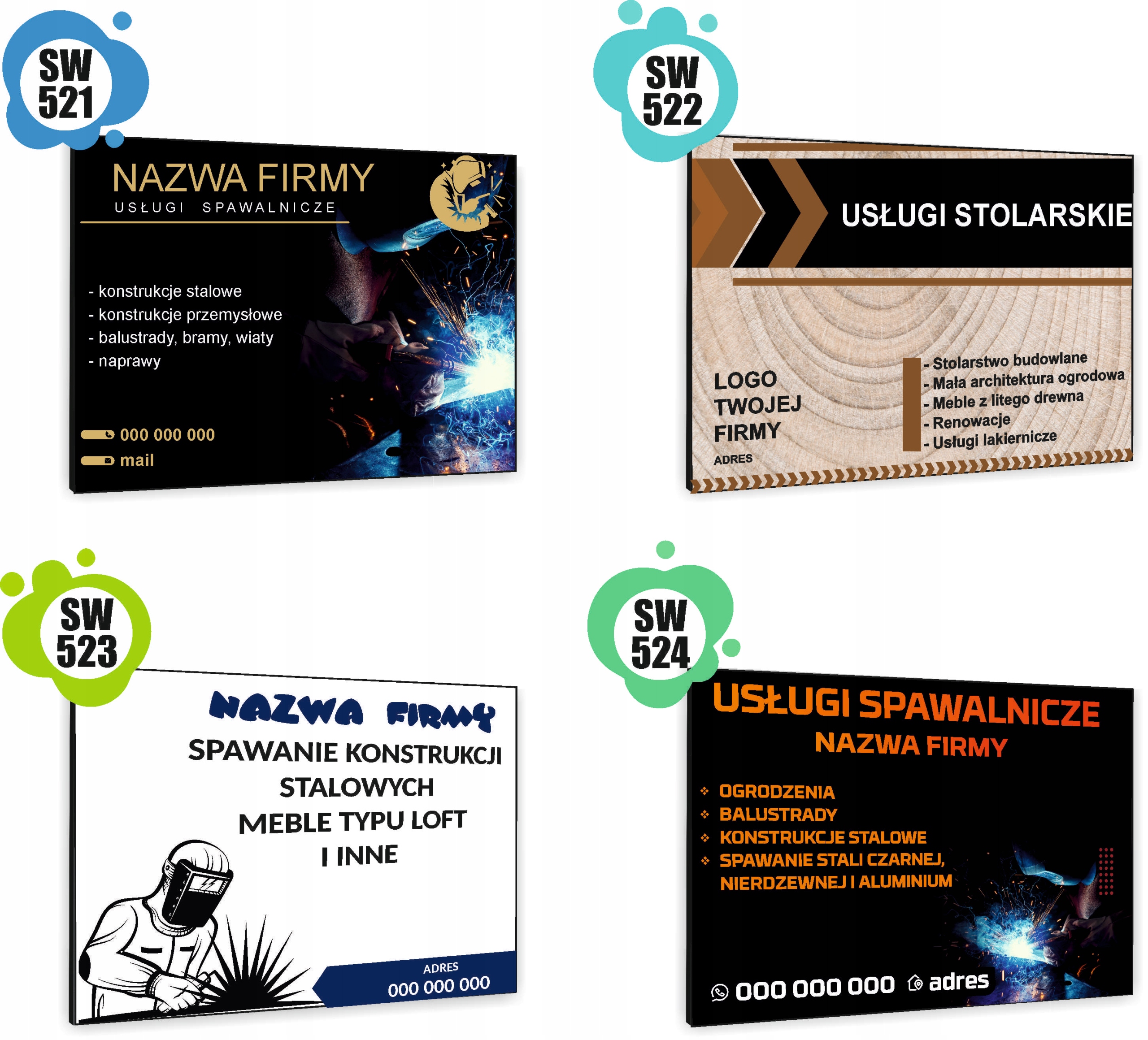 TABLICZKA REKLAMOWA szyld z dibondu nadruk 40x30 cm WYKOŃCZENIA WNĘTRZ