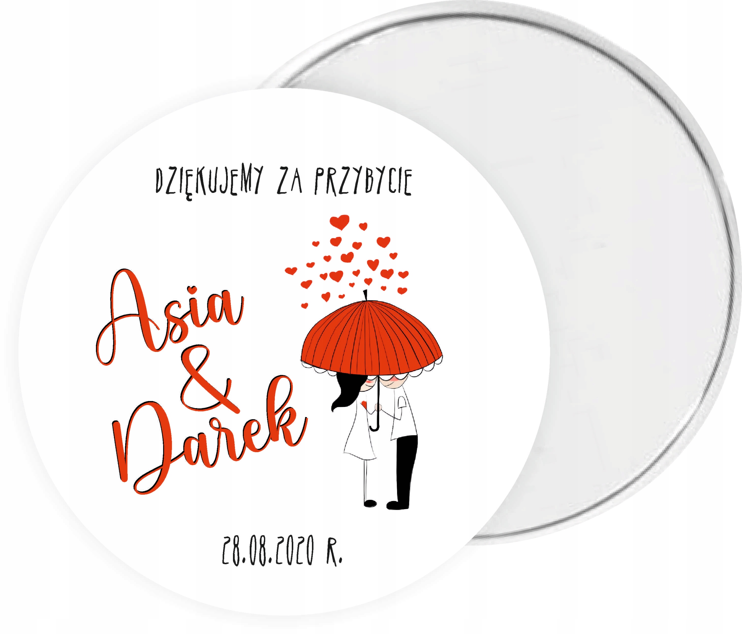 MAGNES PERSONALIZOWANY prezent podziękowanie dla gości NA ŚLUB RÓŻNE WZORY