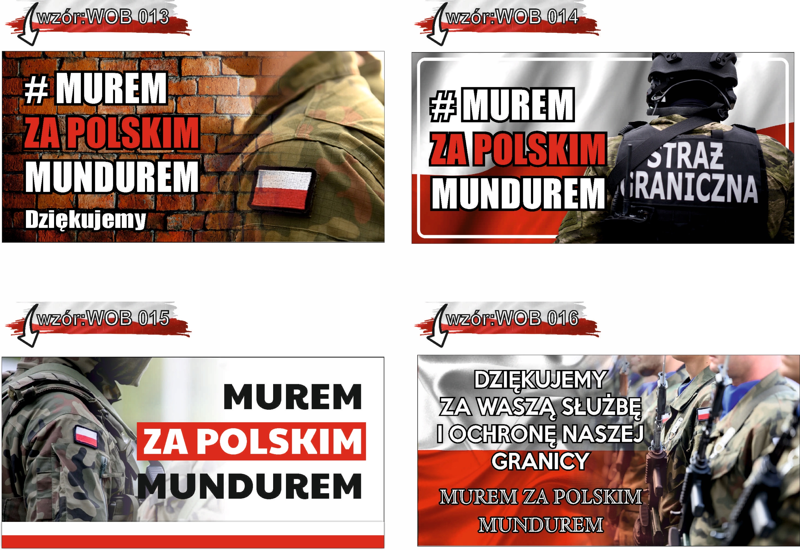 gotowe BANERY oczkowane ŚWIĘTO WOJSKA POLSKIEGO różne wzory 150x75 cm