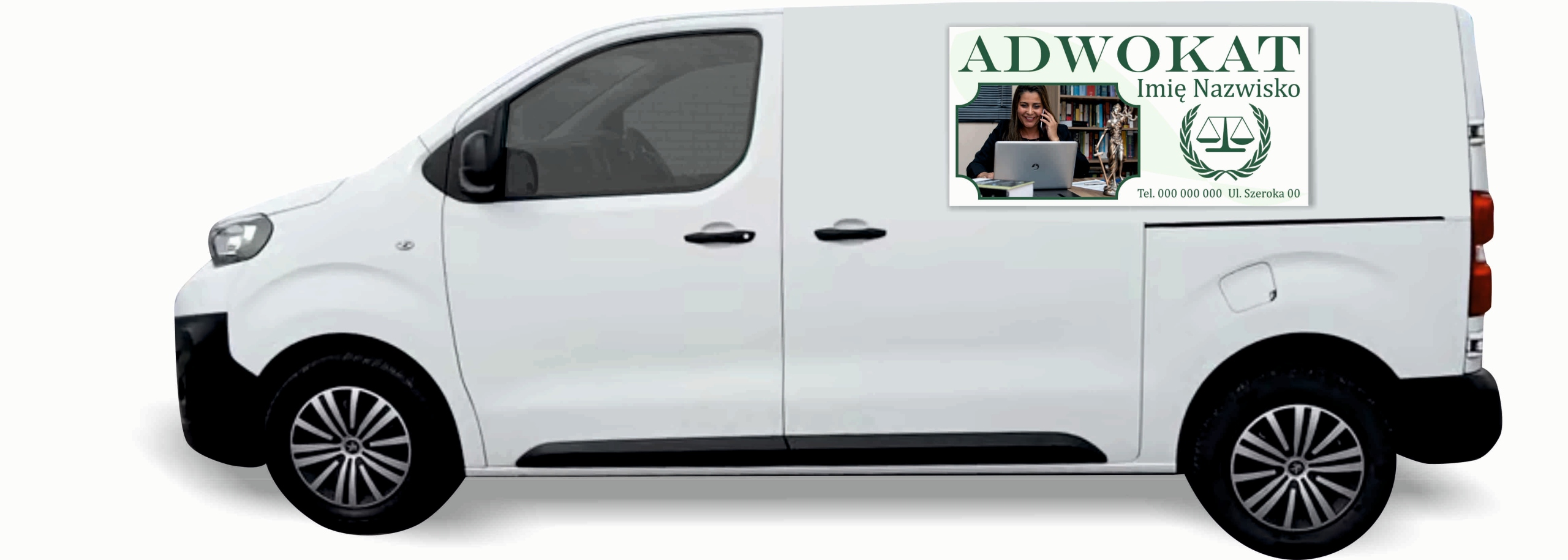 Reklama Naklejka na samochód WIELE RÓŻNYCH WZORÓW do wyboru ADWOKAT