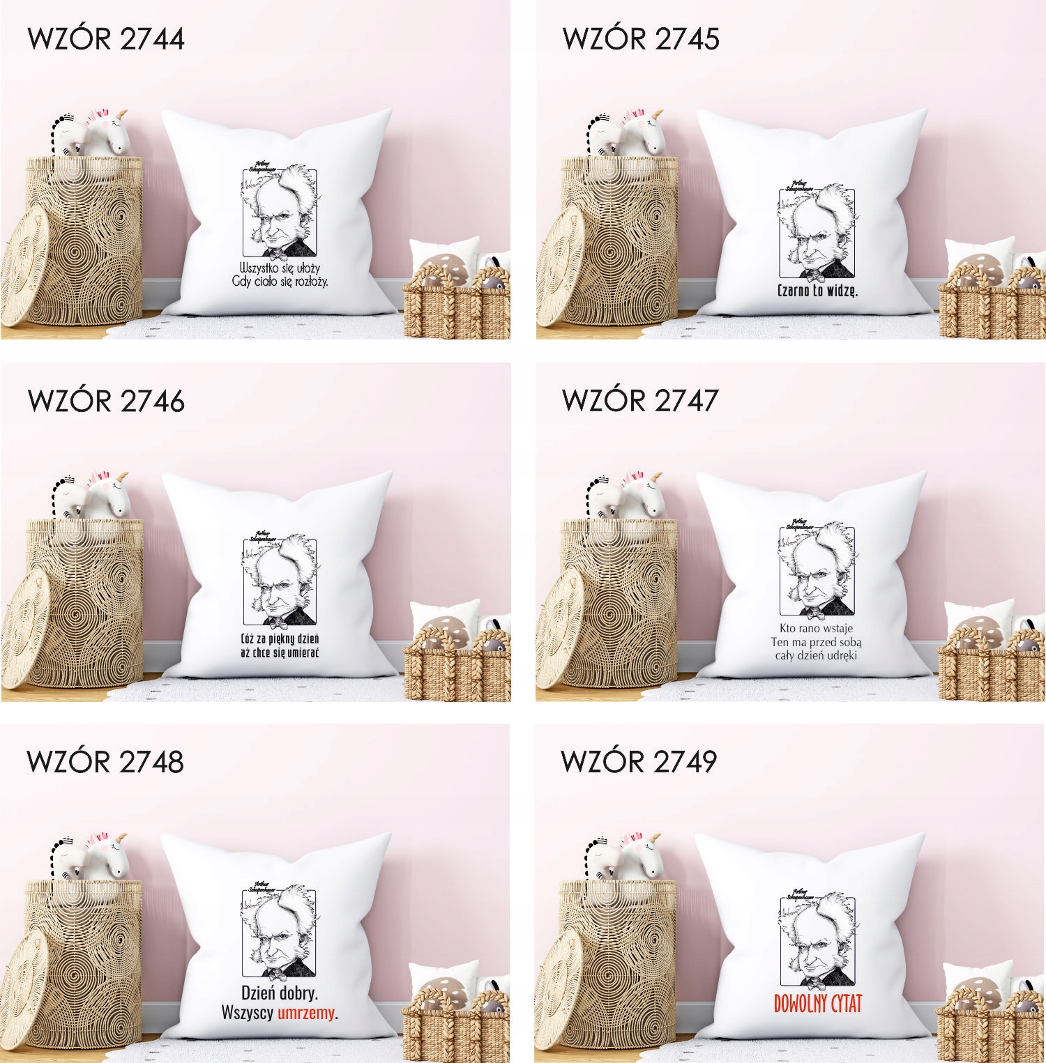Poduszka z nadrukiem PREZENT ARTHUR SCHOPENHAUER
