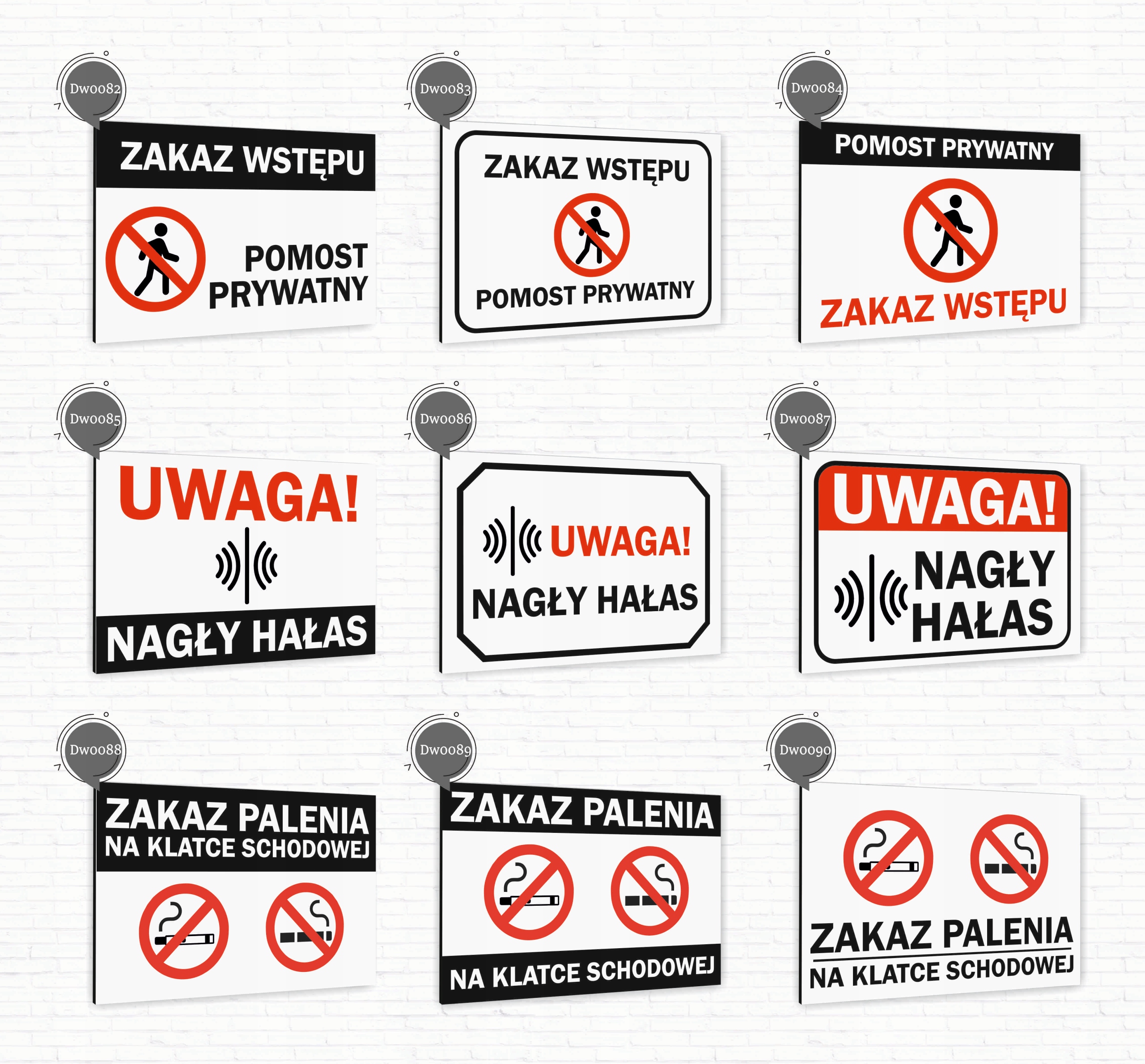 Tabliczka znak informacyjny 30x20 Biała TEREN PRYWATNY Dibond NADRUK UV