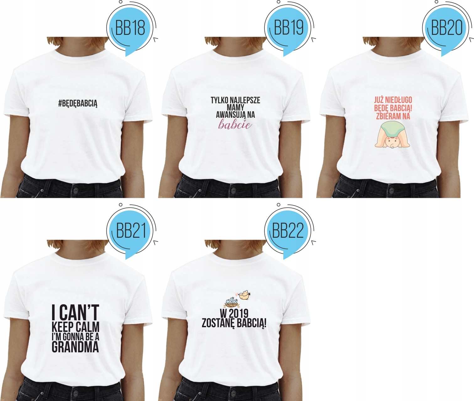 Koszulka z napisem DLA BABCI prezent