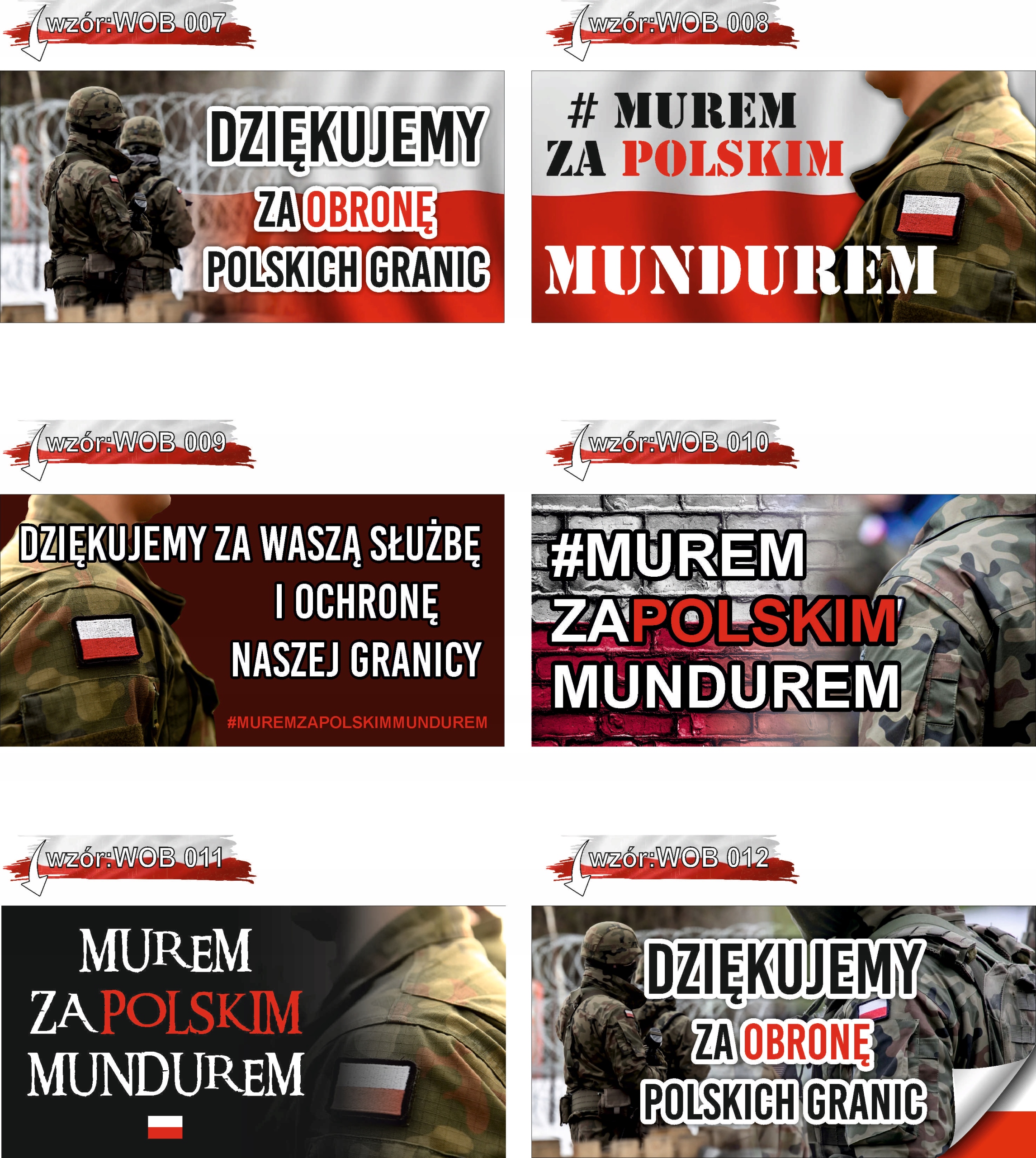 Baner oczkowany ŚWIĘTO WOJSKA POLSKIEGO 2 x 1 m MUREM ZA POLSKIM MUNDUREM