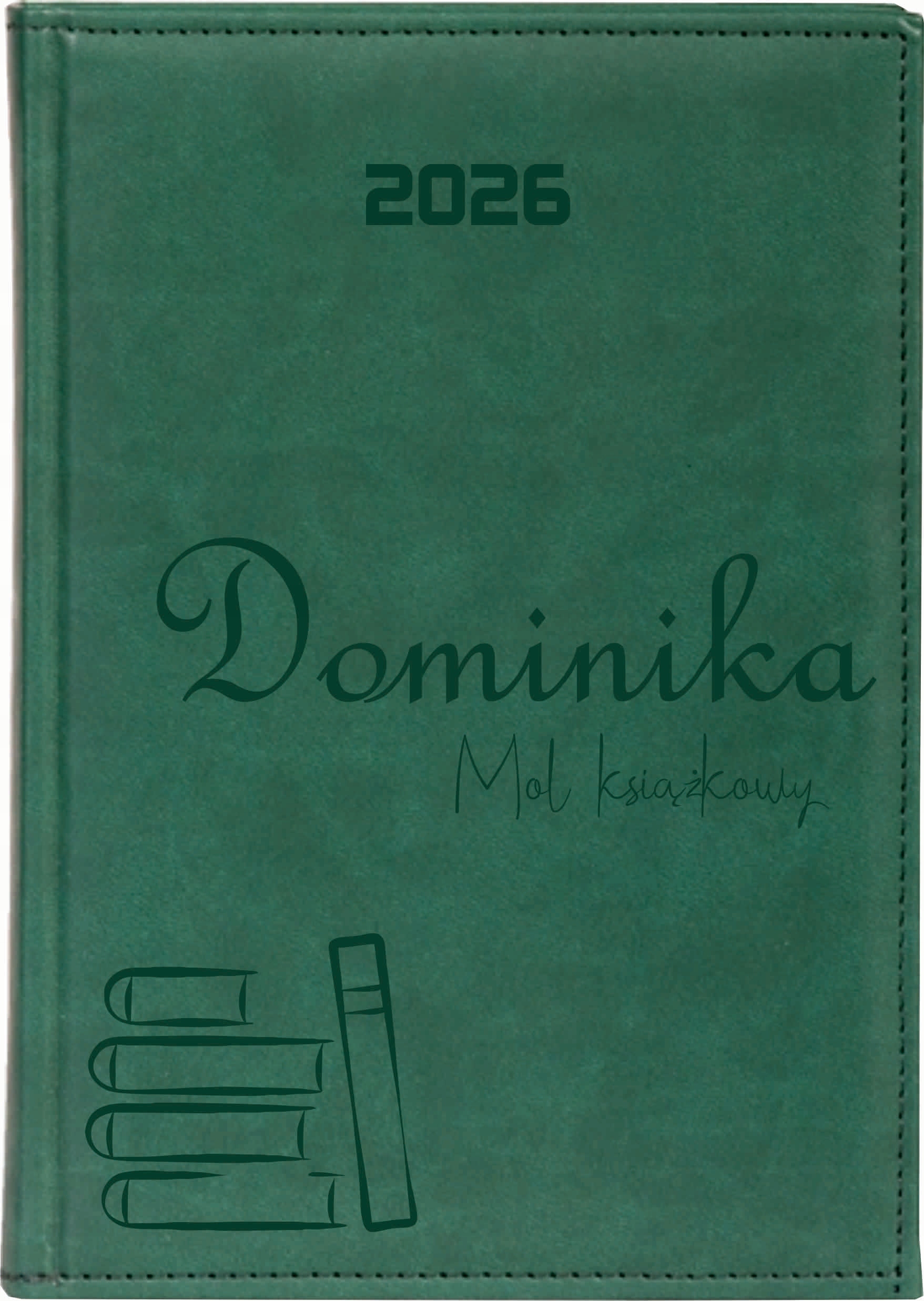 KALENDARZ A5 2026 dzienny PLANER z grawerem DLA MOLA KSIĄŻKOWEGO + IMIĘ