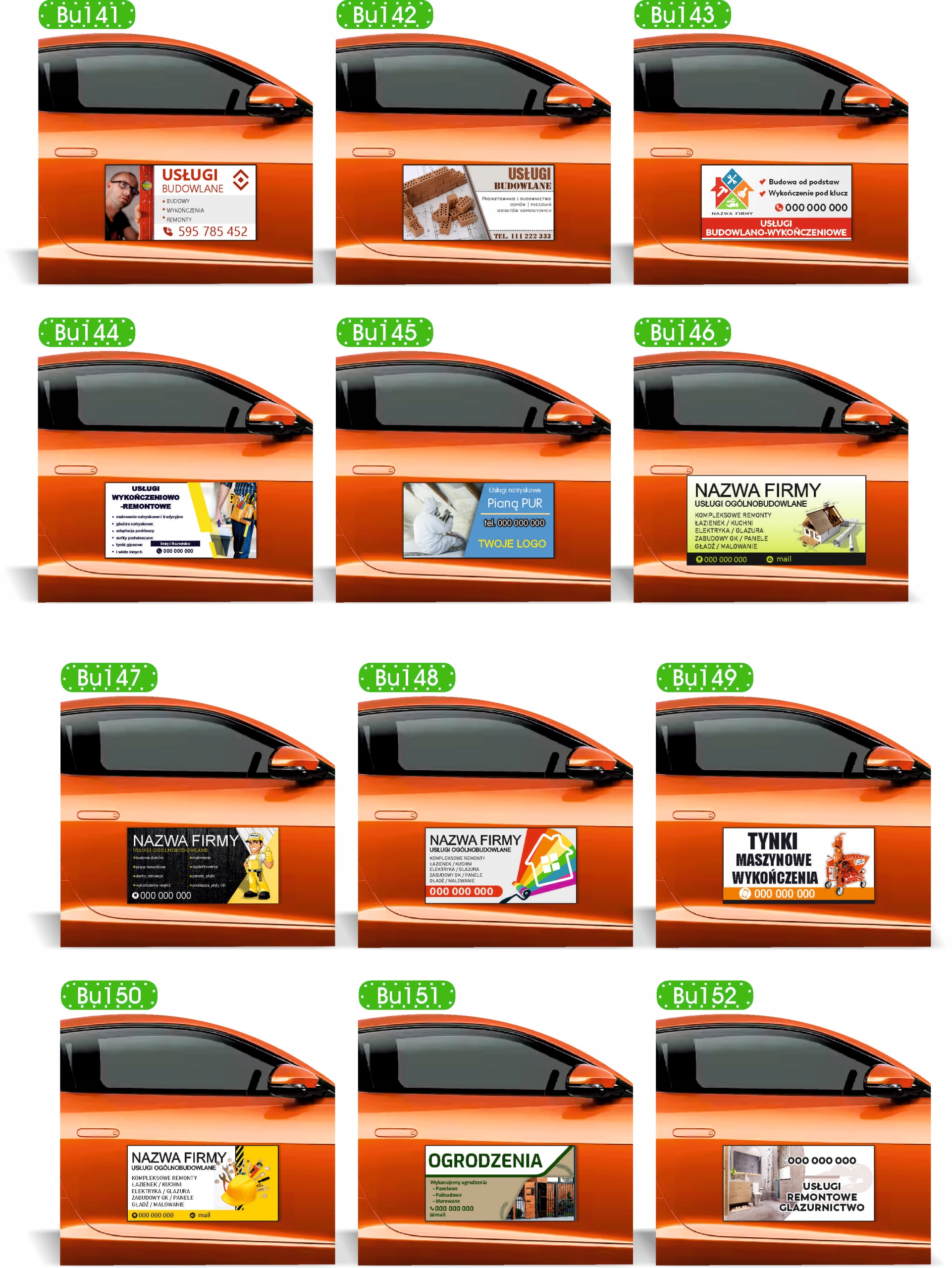 Magnes na samochód reklama magnetyczna 60x30 szpachlowanie natryskowe