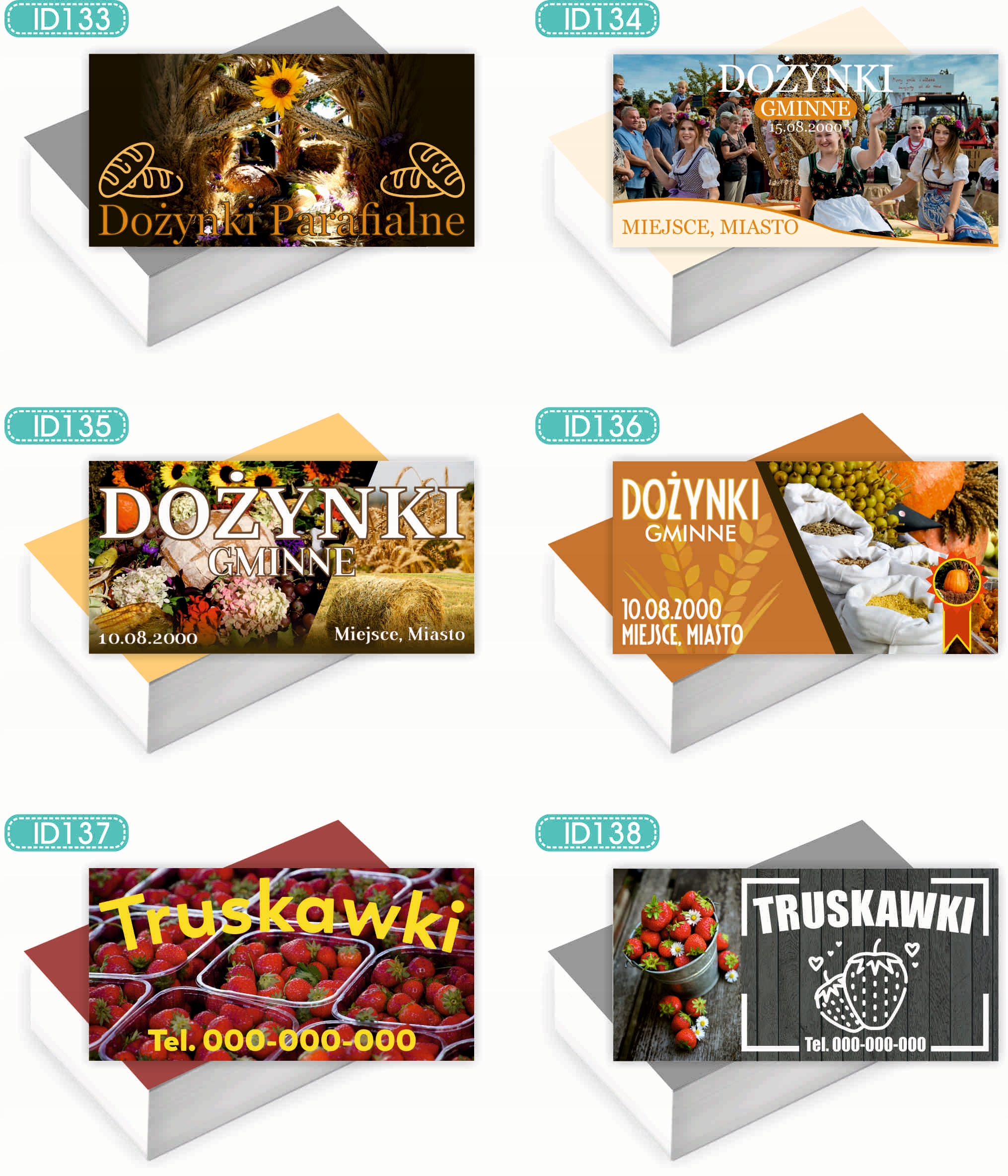 Wizytówki firmowe 100szt DUŻO WZORÓW do wyboru DOŻYNKI PARAFIALNE