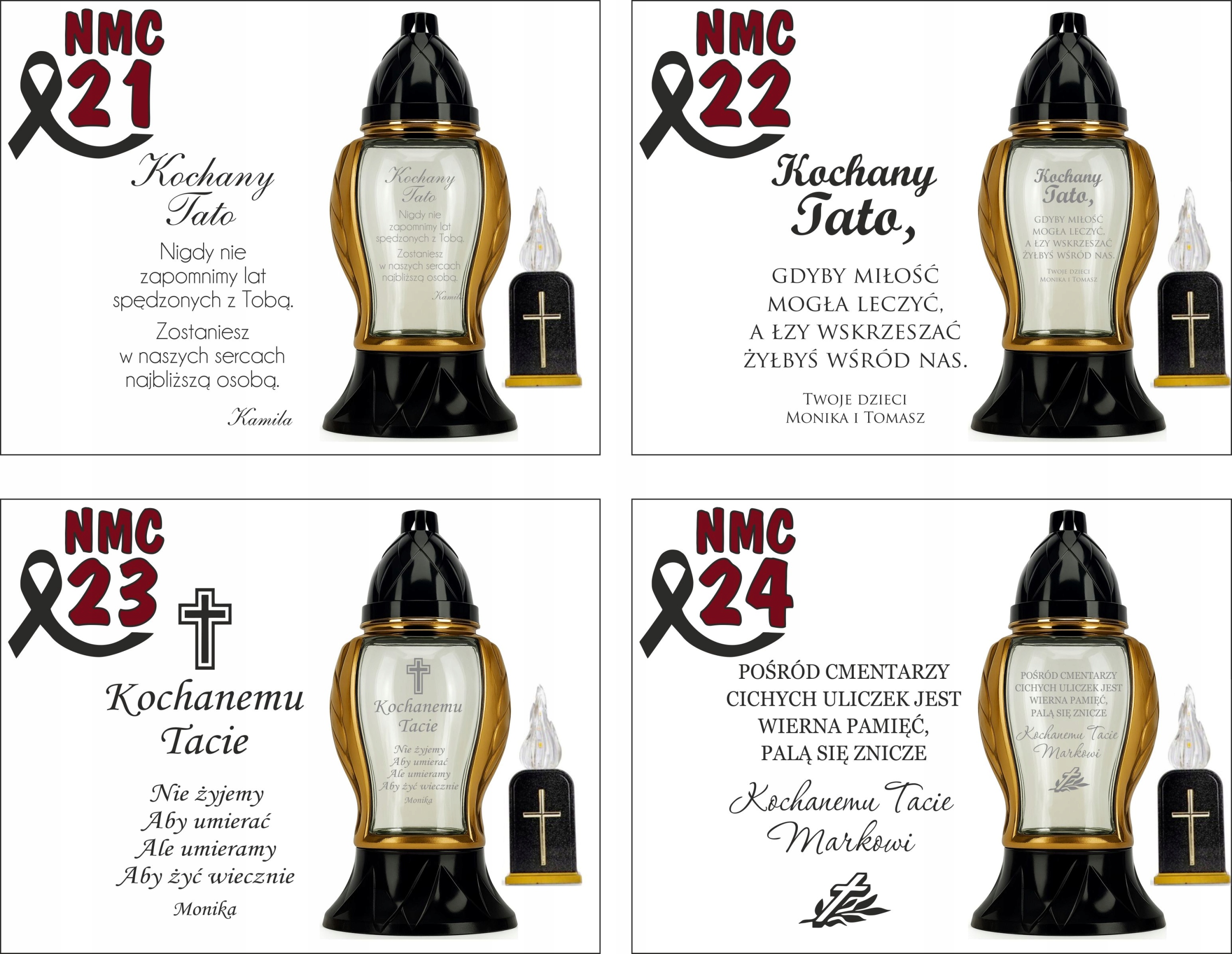 Ozdobny Znicz z Twoim grawerem Napisem Personalizowany dla dziadka