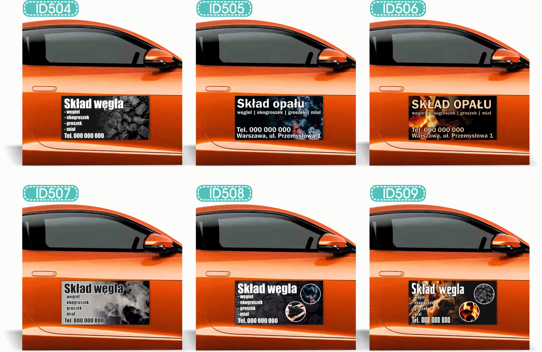 Magnes na auto reklama magnetyczna 60x30 TAXI SZYBKO BEZPIECZNIE