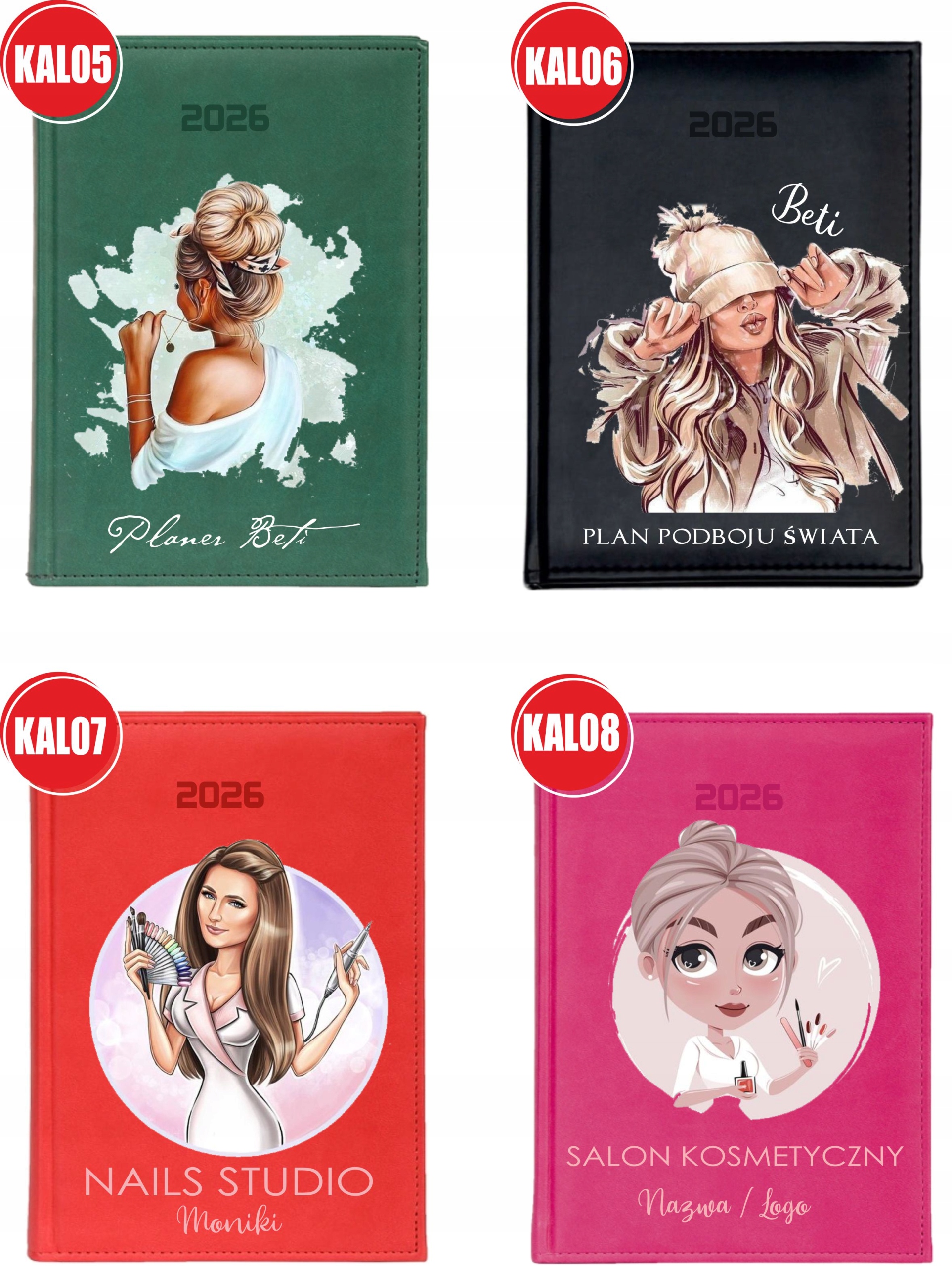 STYLOWY PREZENT DLA KOLEŻANKI personalizowany kalendarz A4 2026 KSIĄŻKOWY