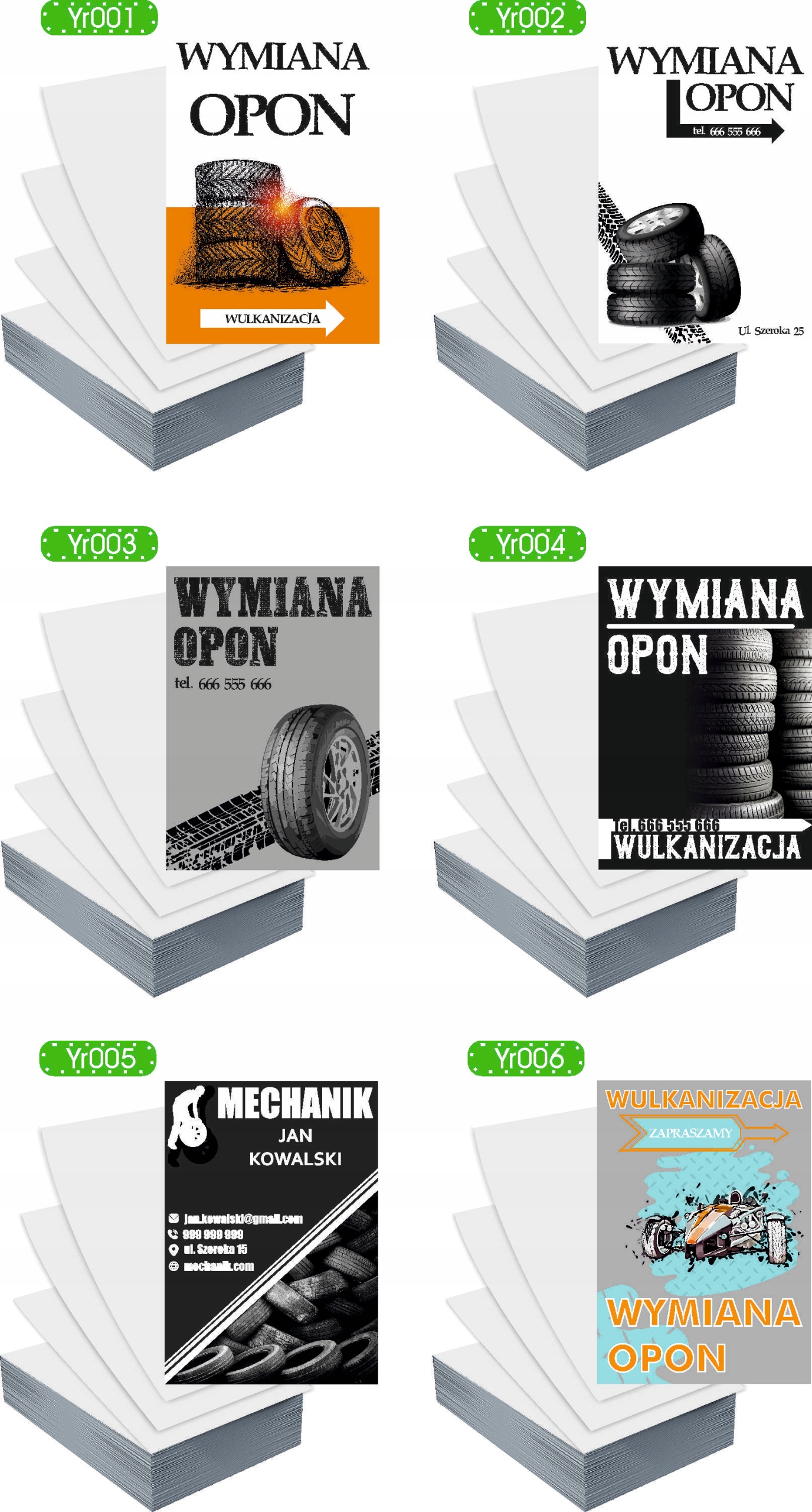 Ulotki A4 1000szt reklamowe firmowe dużo wzorów AUTO SERWIS TWOJE LOGO