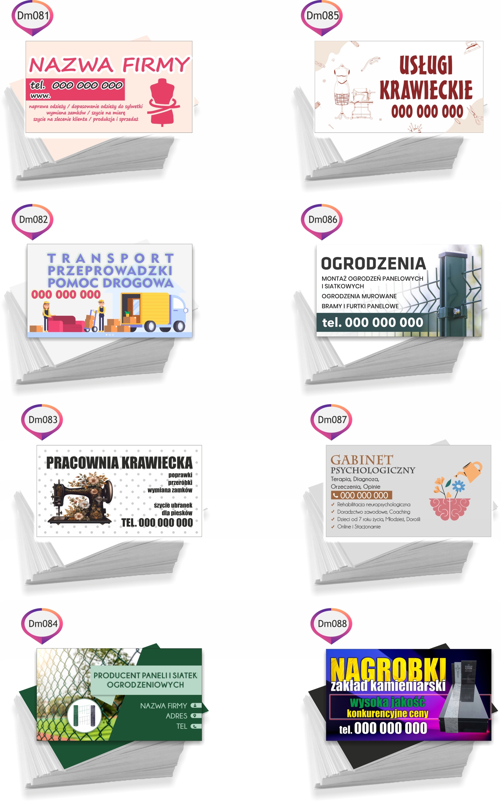 Wizytówki reklamowe firmowe 100 szt różne wzory USŁUGI ELEKTRYCZNE