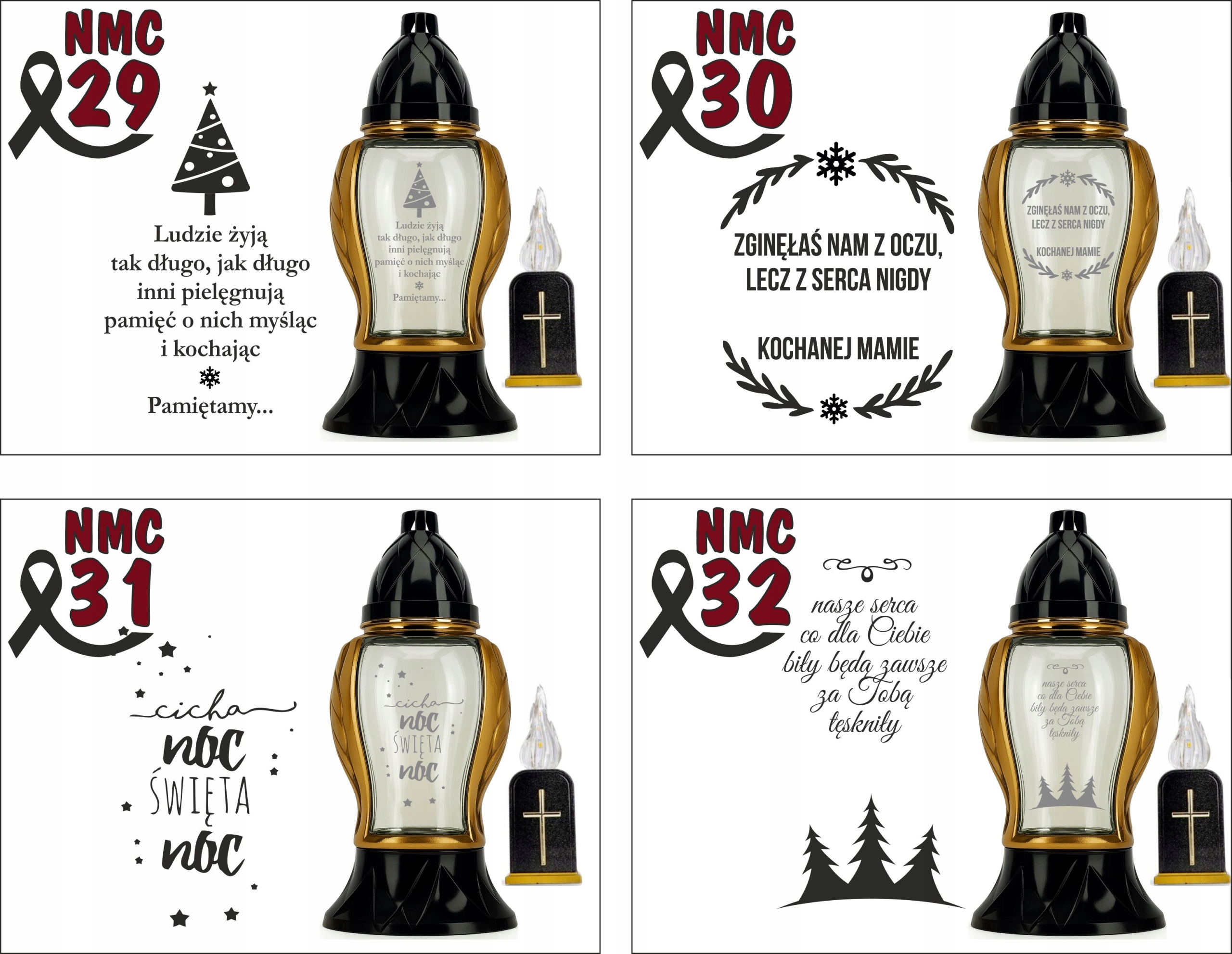 Ozdobny Znicz z Twoim grawerem Napisem Personalizowany dla dziadka