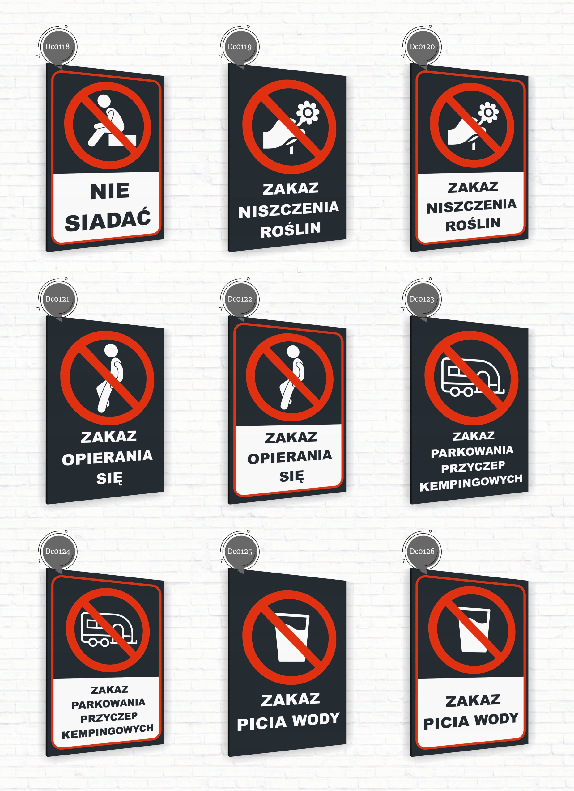 Tabliczka znak informacyjny 40x30 Antracyt ZAKAZ UŻYWANIA SZKŁA Dibond