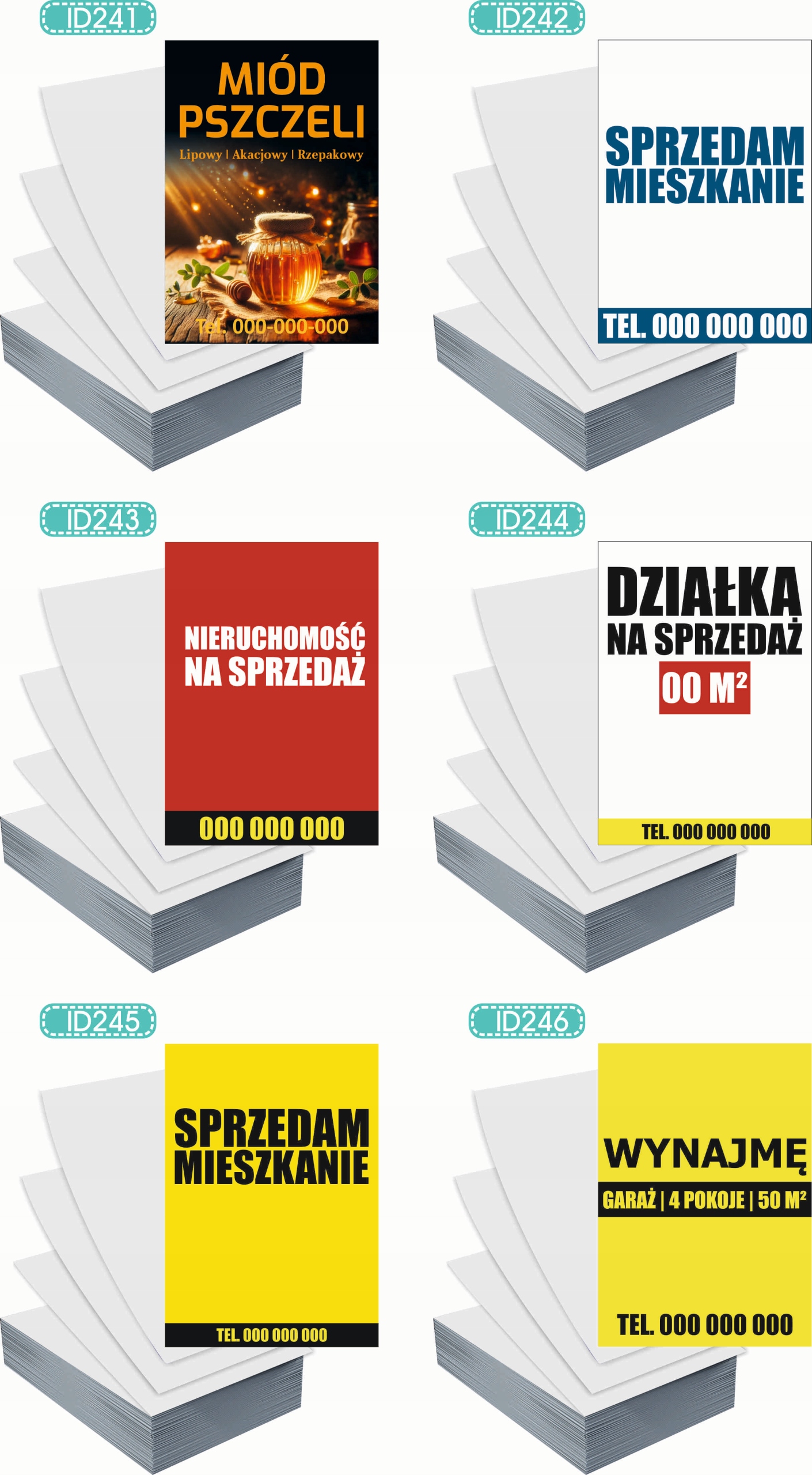 Ulotki A4 reklamowe firmowe 1000szt projekt w cenie SPRZEDAM MIESZKANIE