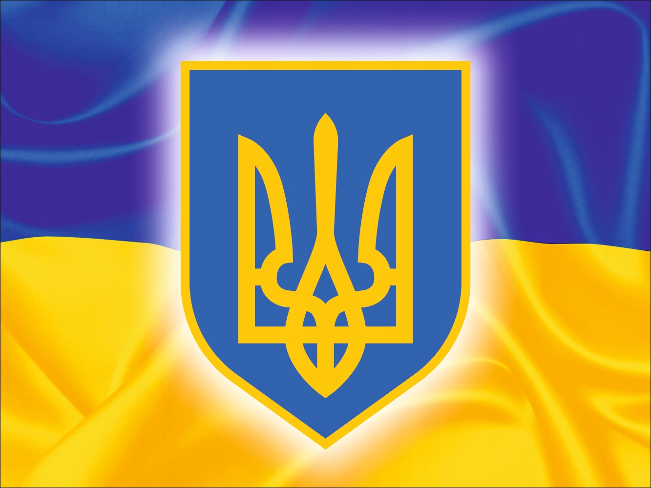 NAKLEJKA MAGNETYCZNA FLAGA UKRAINY GODŁO ADR