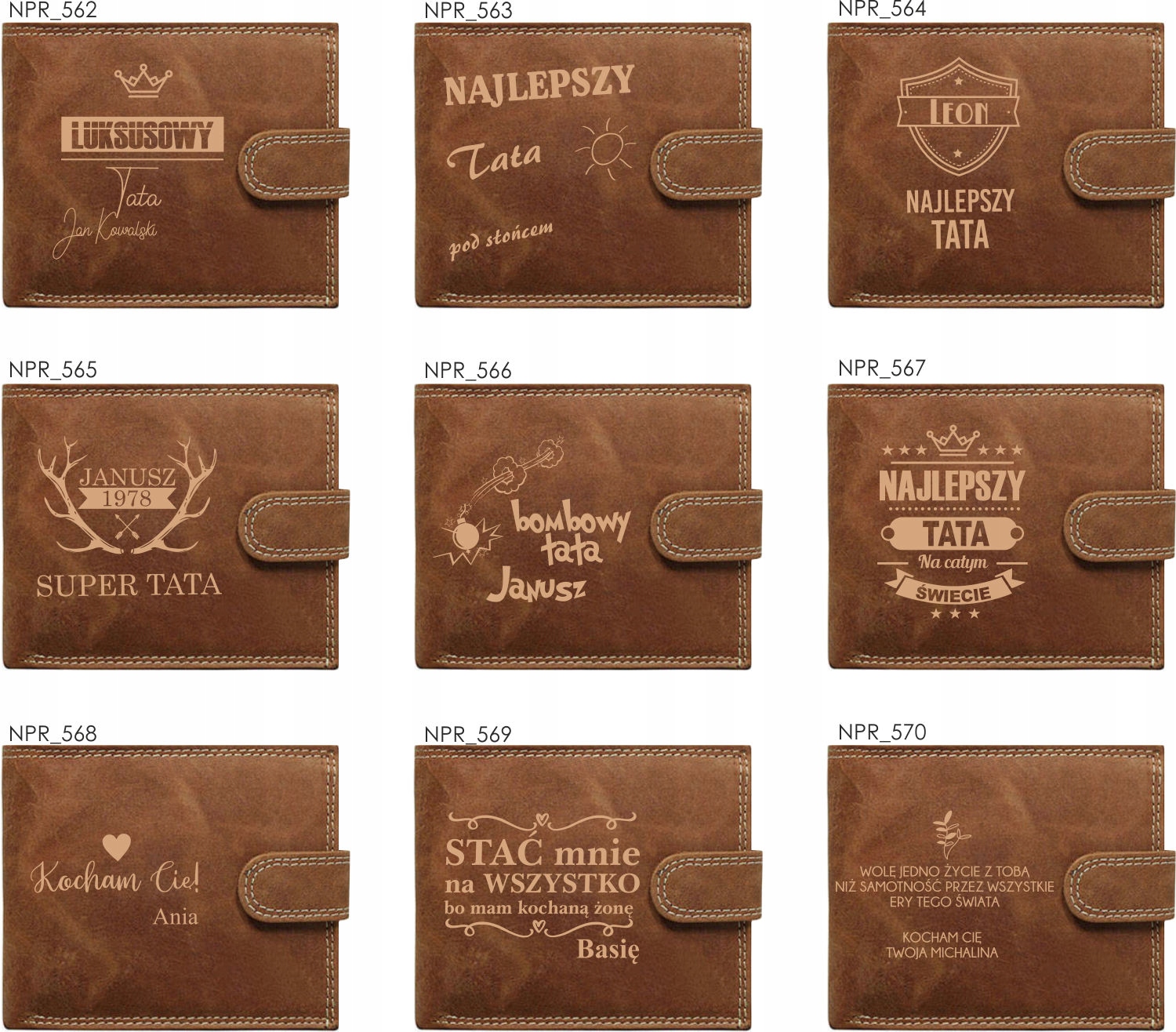 Elegancki portfel policjant WŁASNY TEKST + grawer