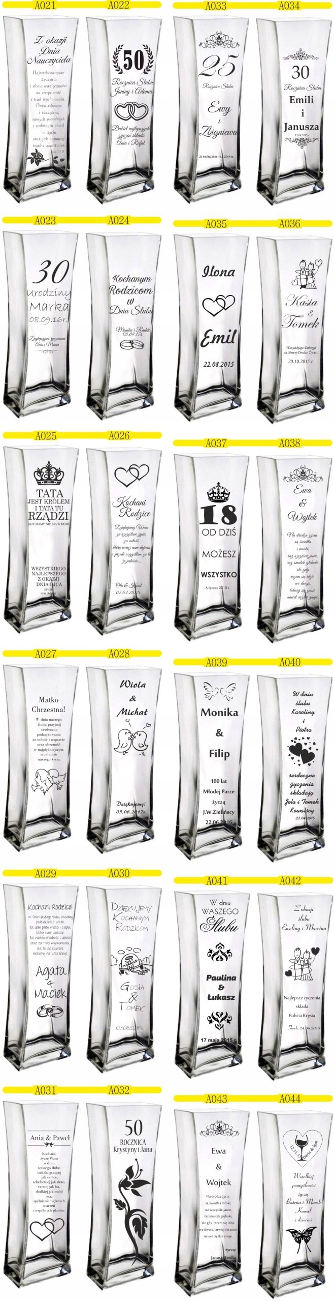 Wazon grawer prezent na WALENTYNKI dla kobiety